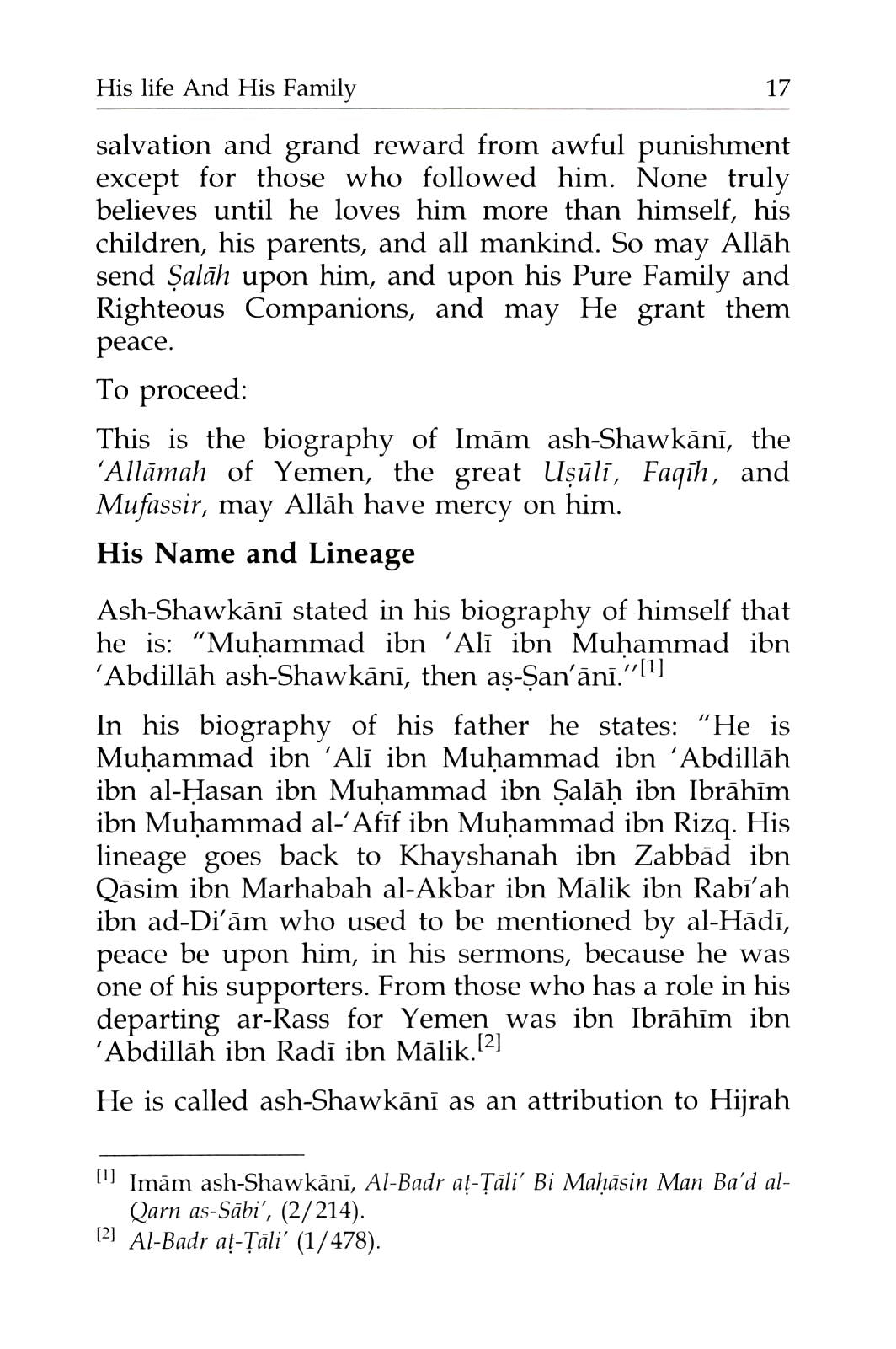 The Biography of Imam Shawkani