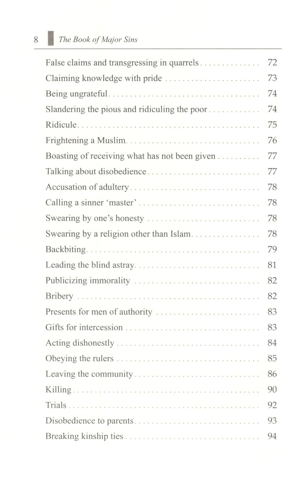 The Book Of Major Sins