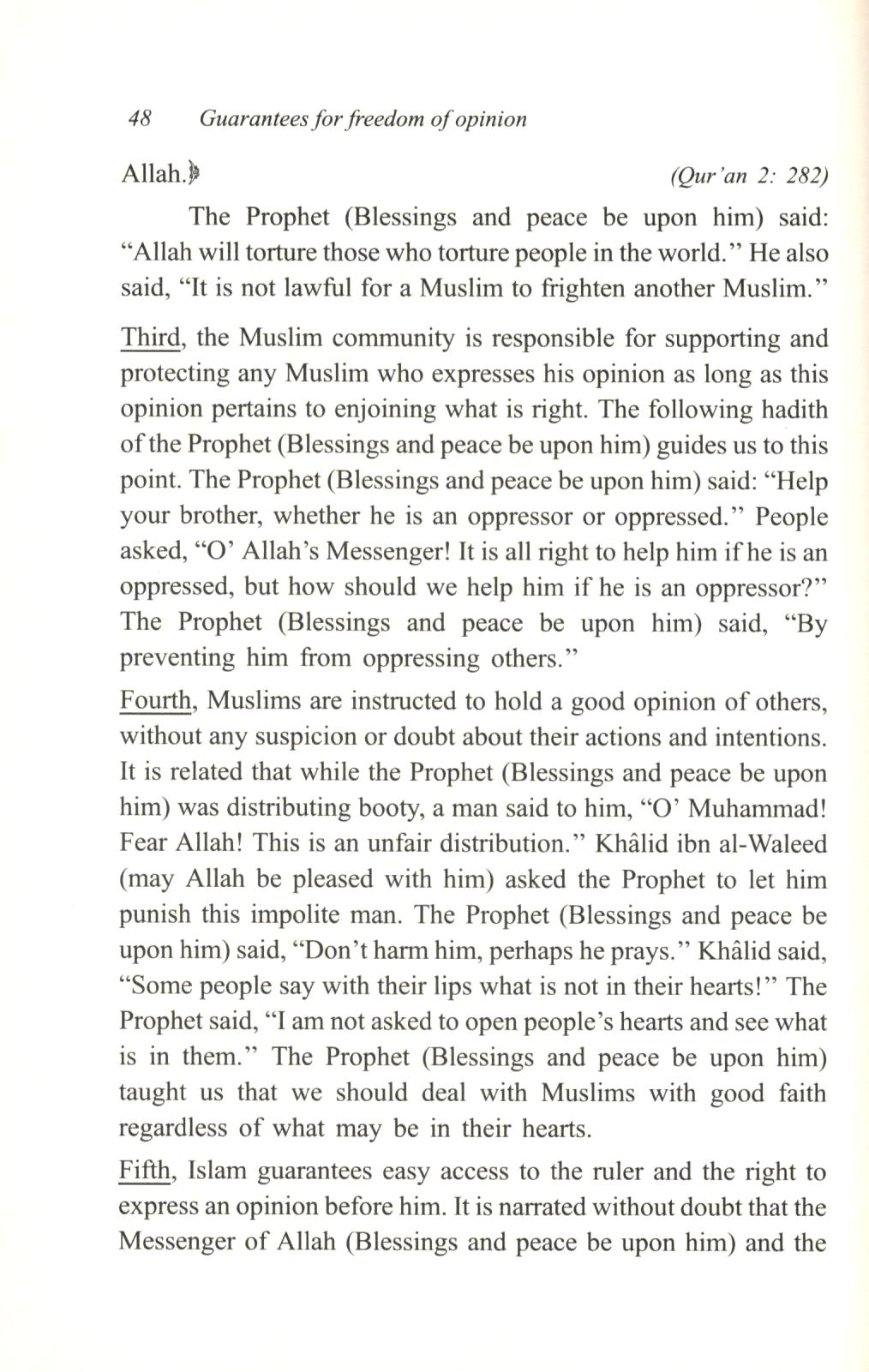 The Freedom Of Opinion In Islam