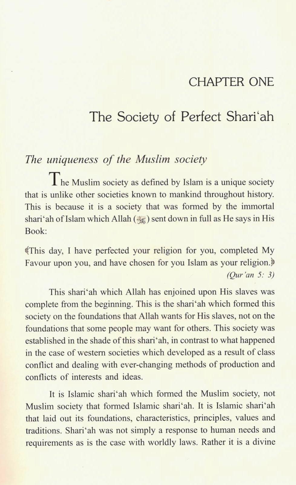 The Ideal Muslim Society