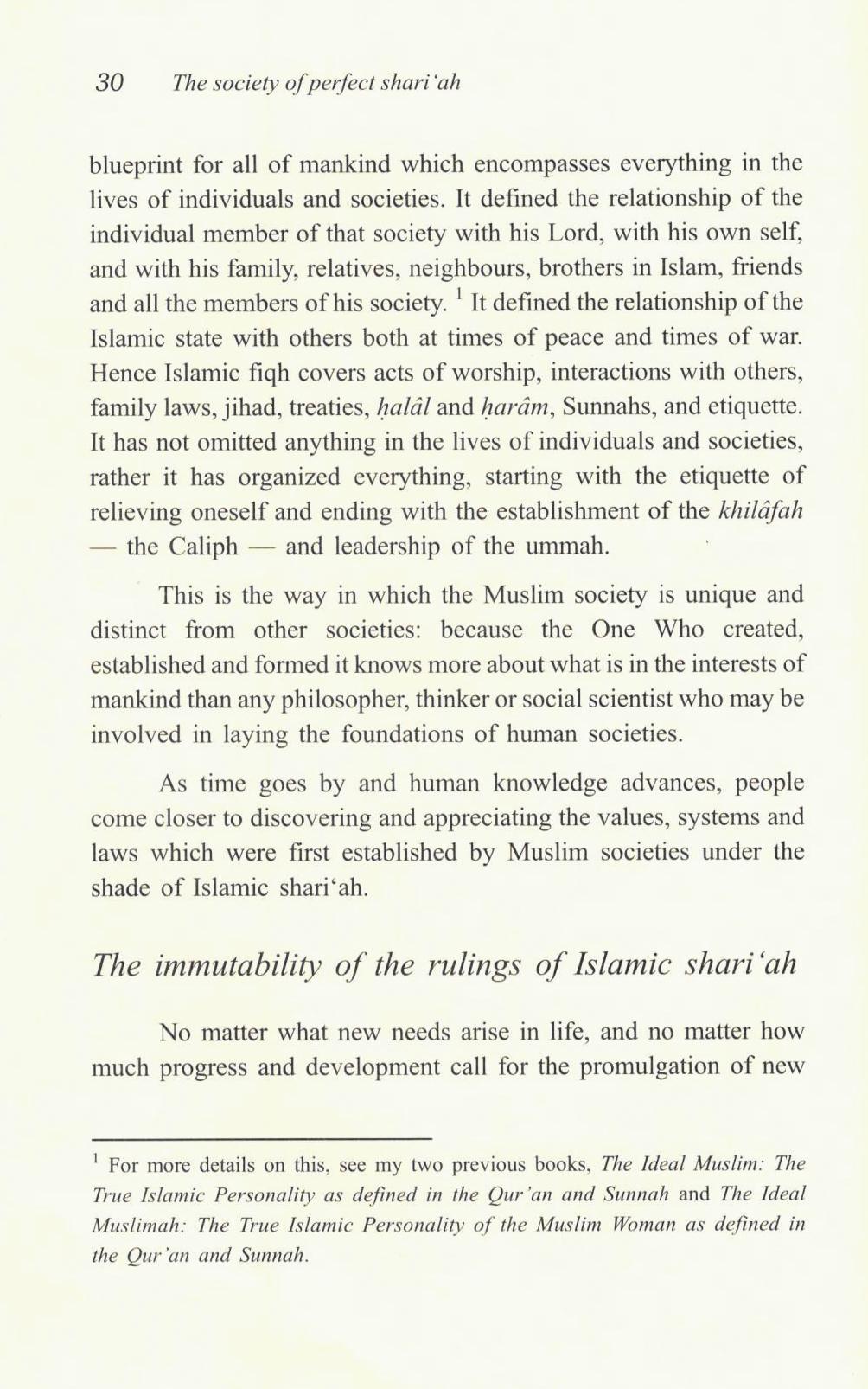 The Ideal Muslim Society