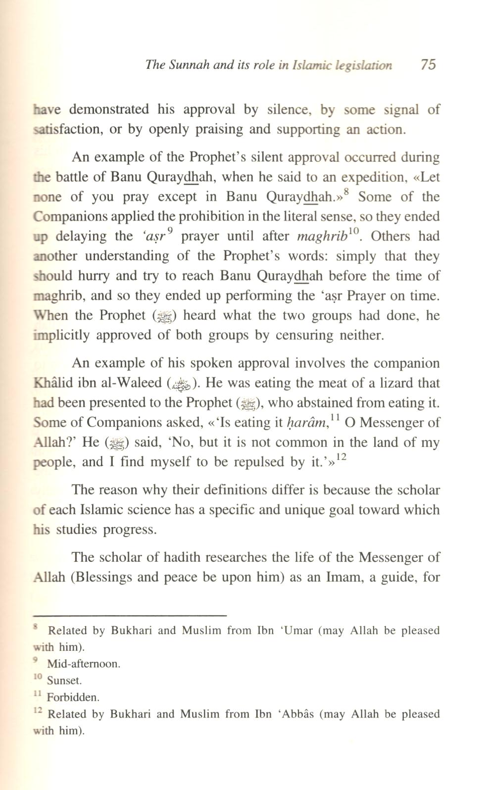 The Sunnah & Its Role In Islamic Legislation