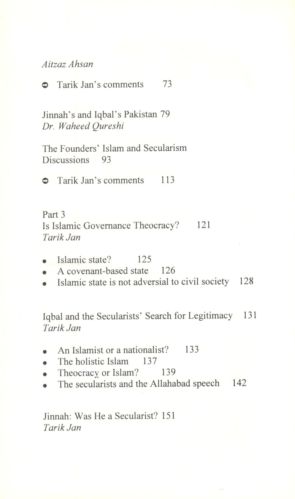 Pakistan Between Secularism and Islam