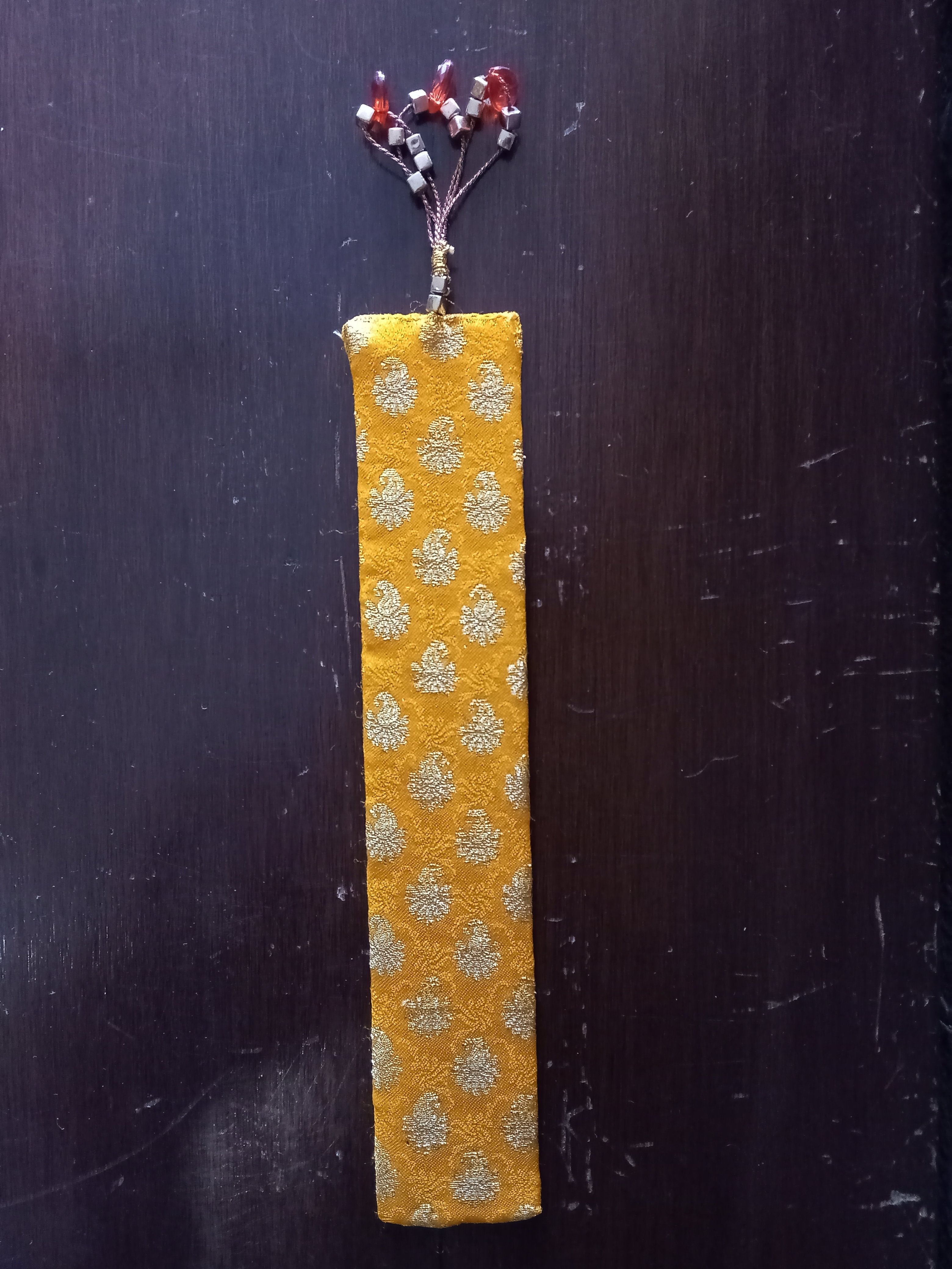 Fabric Bookmark with Bead Tassel