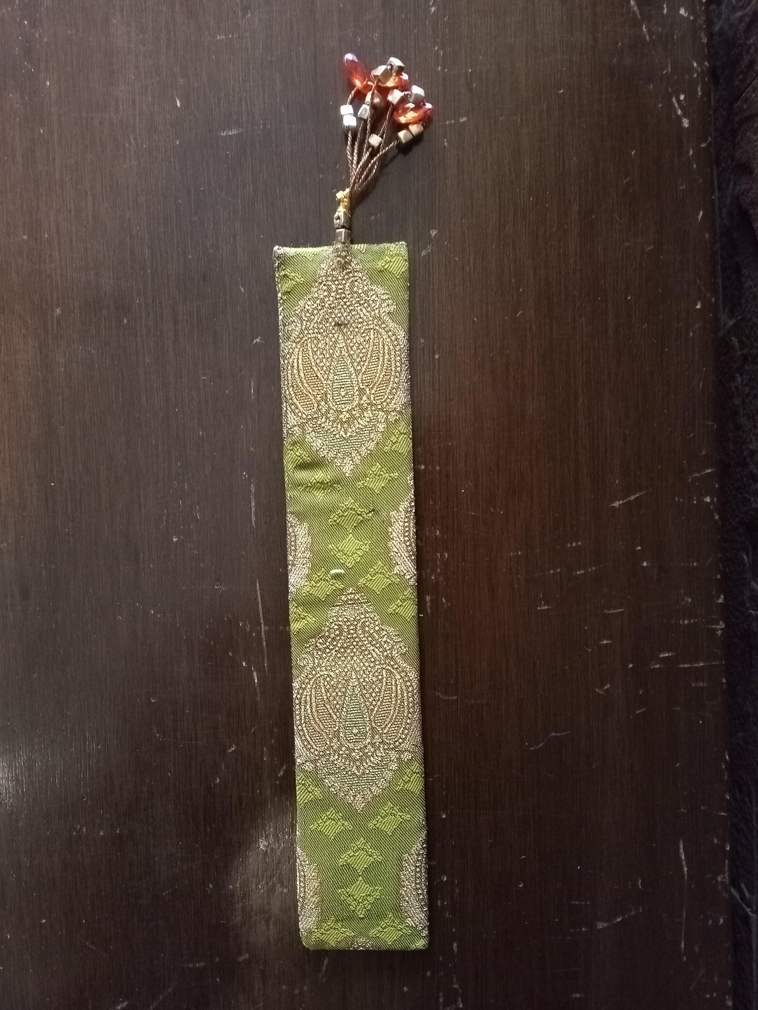 Fabric Bookmark with Bead Tassel