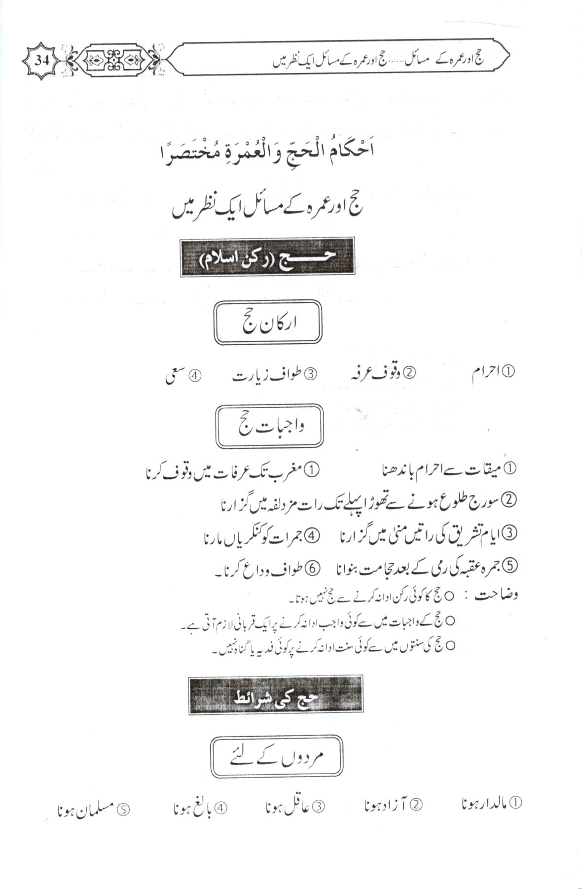 حج اور عمرہ کے مسائل