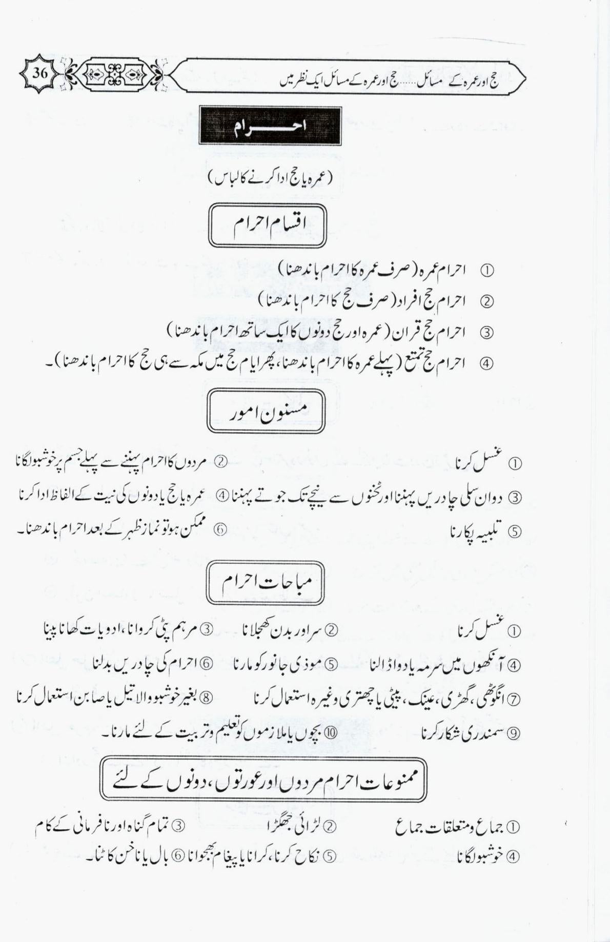 حج اور عمرہ کے مسائل
