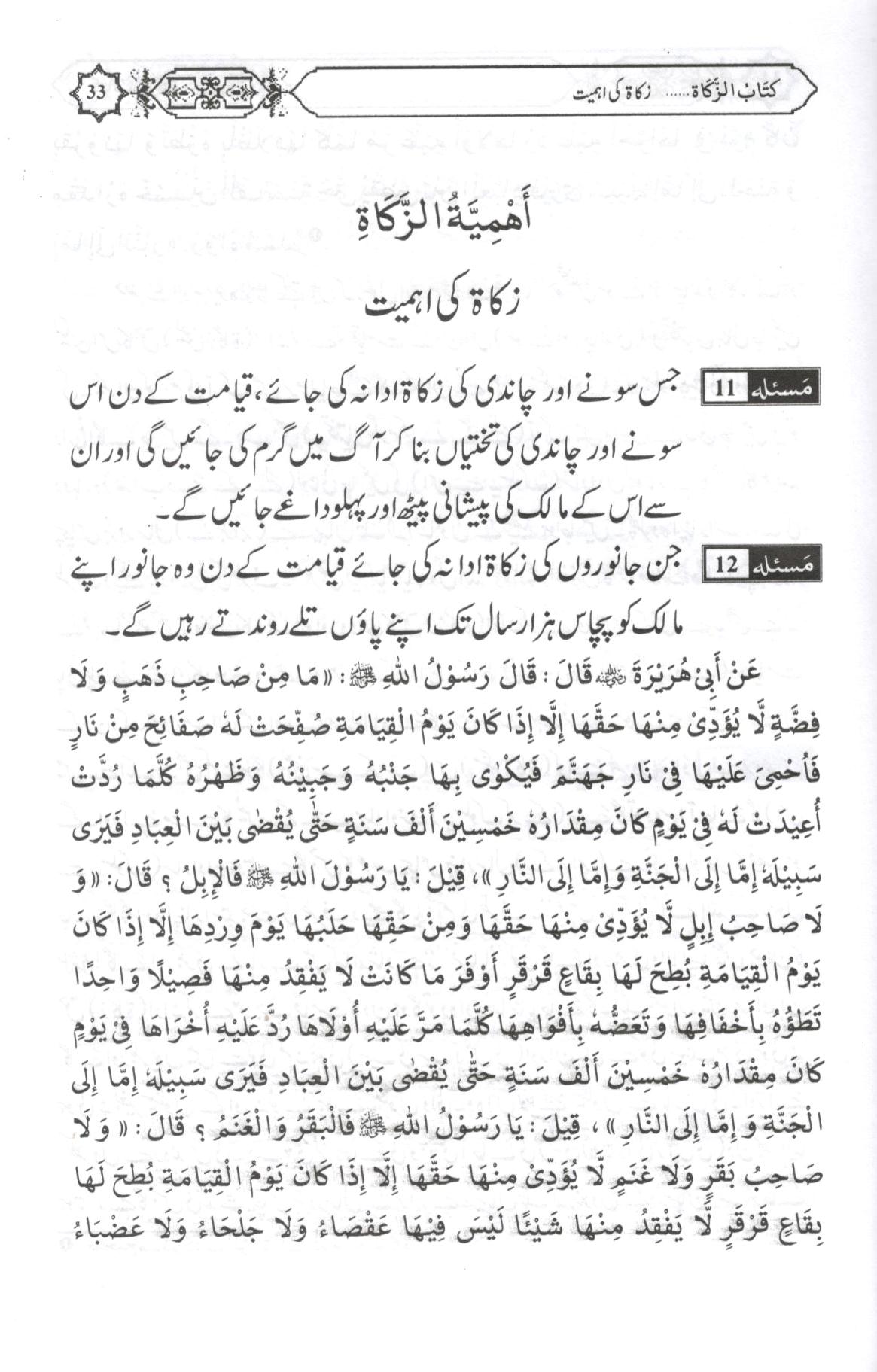 زکوة کے مسائل