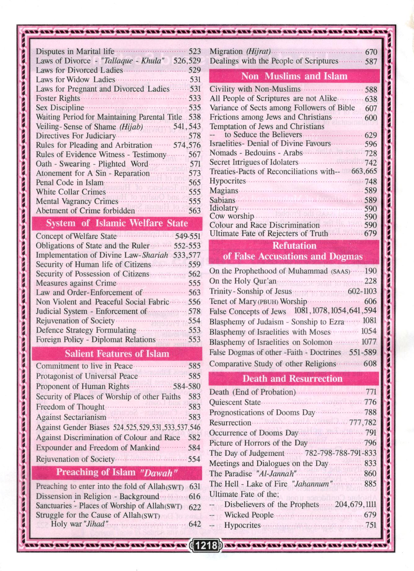 Quranic Prism: Subject Index of the Holy Quran (English-Arabic-Urdu)