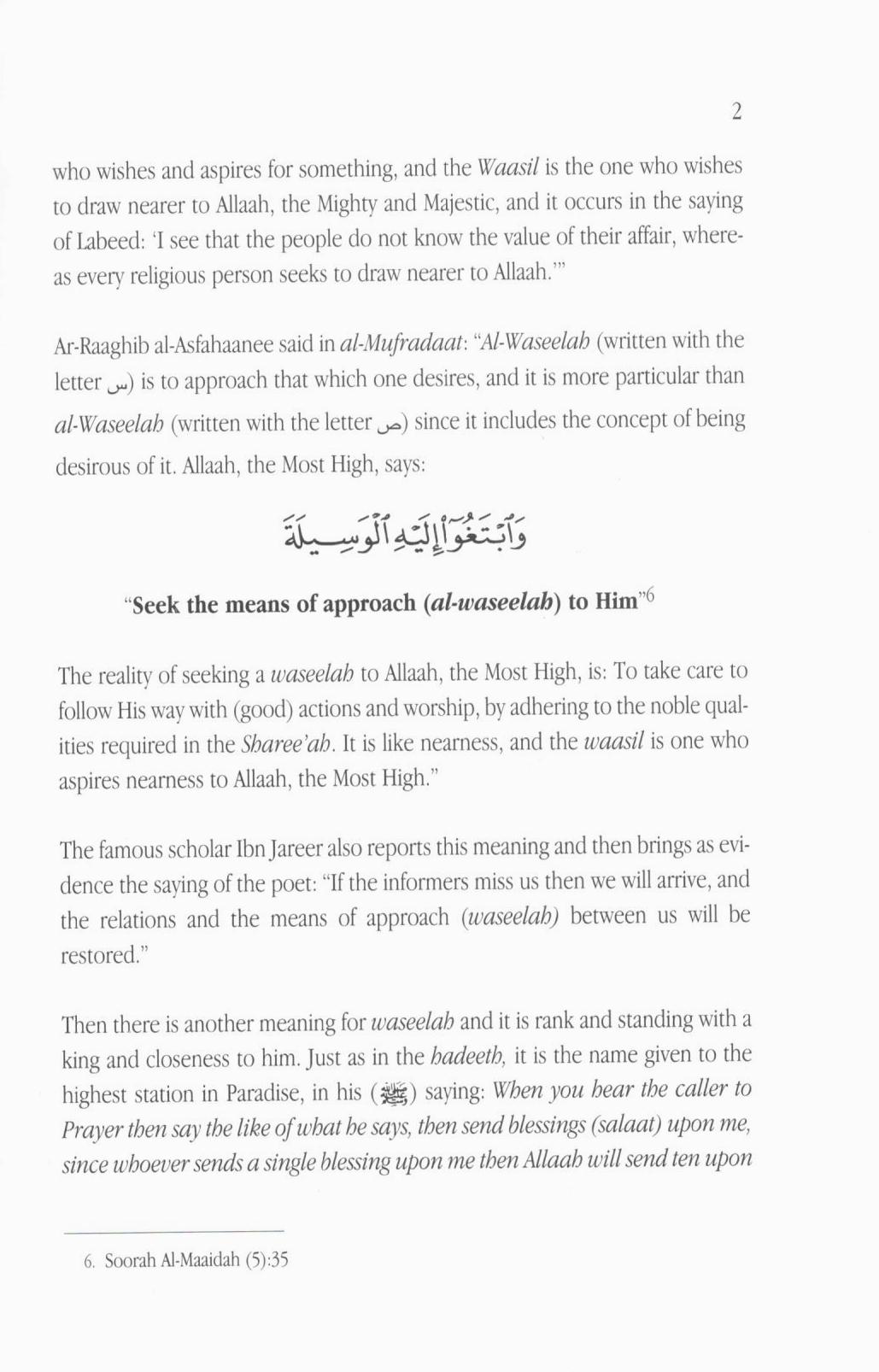 Tawassul - Seeking a Means of Nearness to Allah