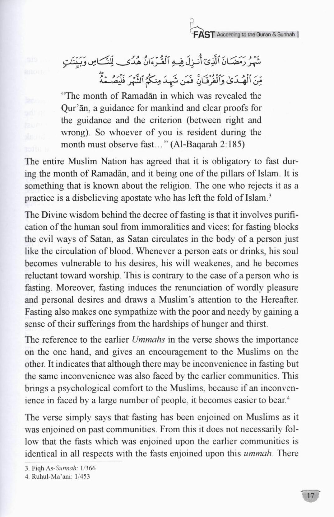 Fast - According to the Quran & Sunnah