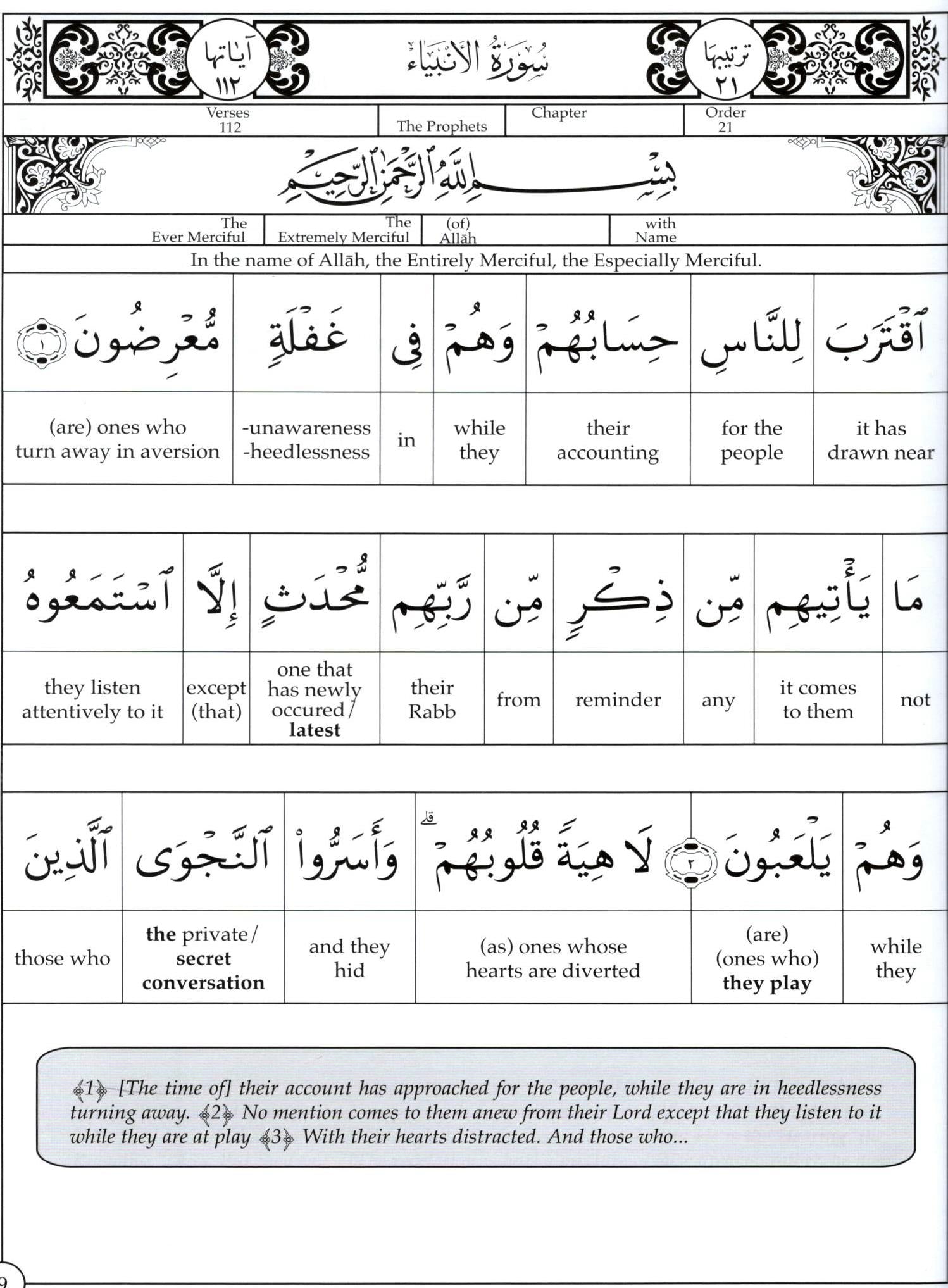 Al Huda Word for Word English Translation - Para 17
