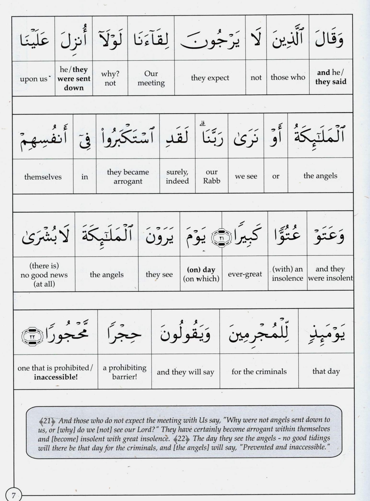 Al Huda Word for Word English Translation - Para 19