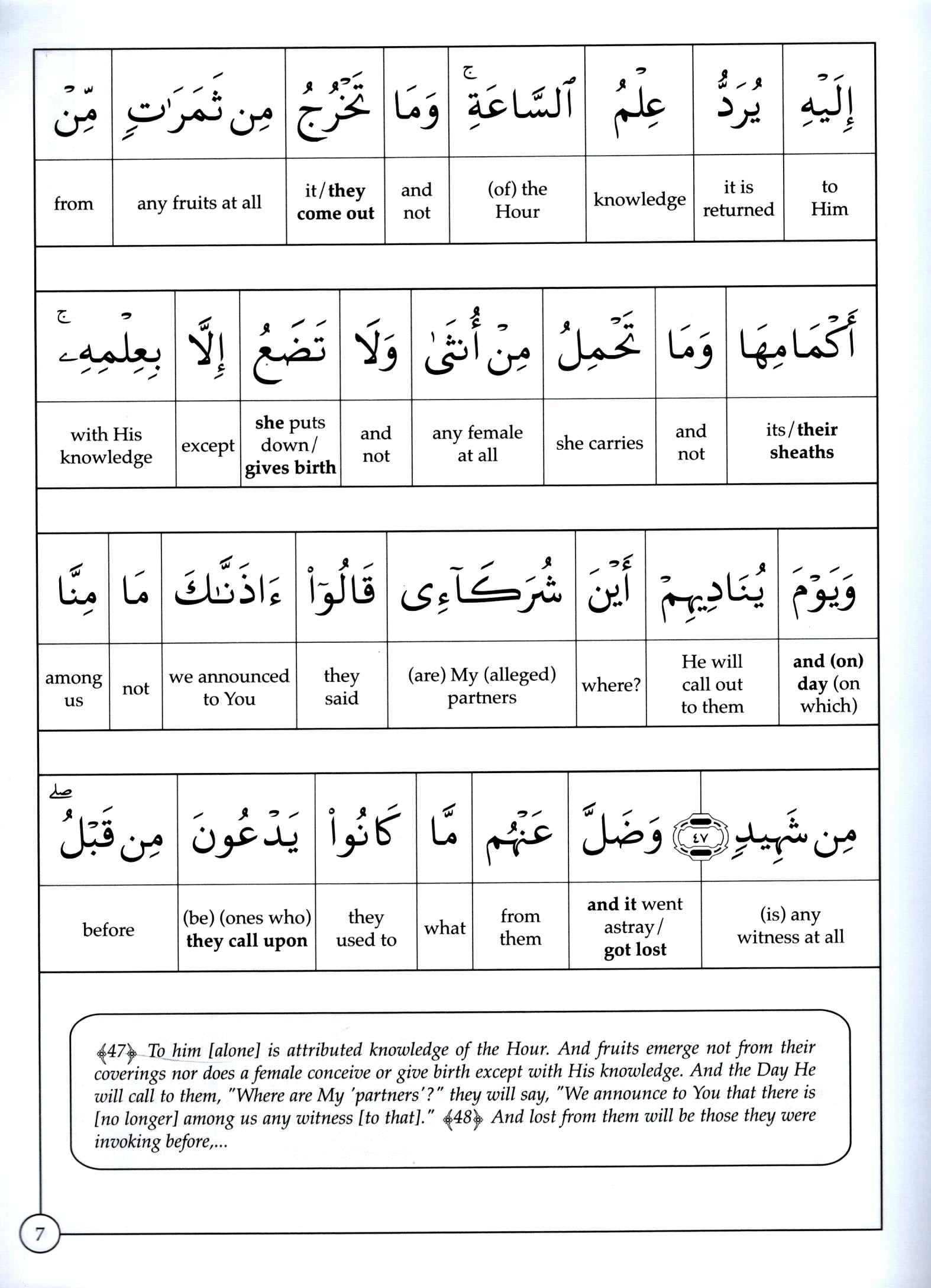 Al Huda Word for Word English Translation - Para 25