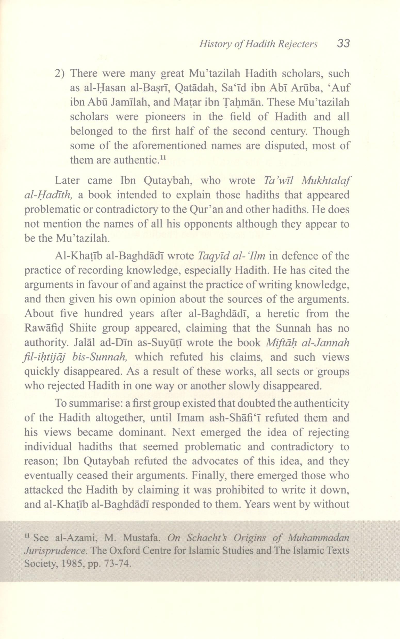 The Necessity of the Hadith in Islam