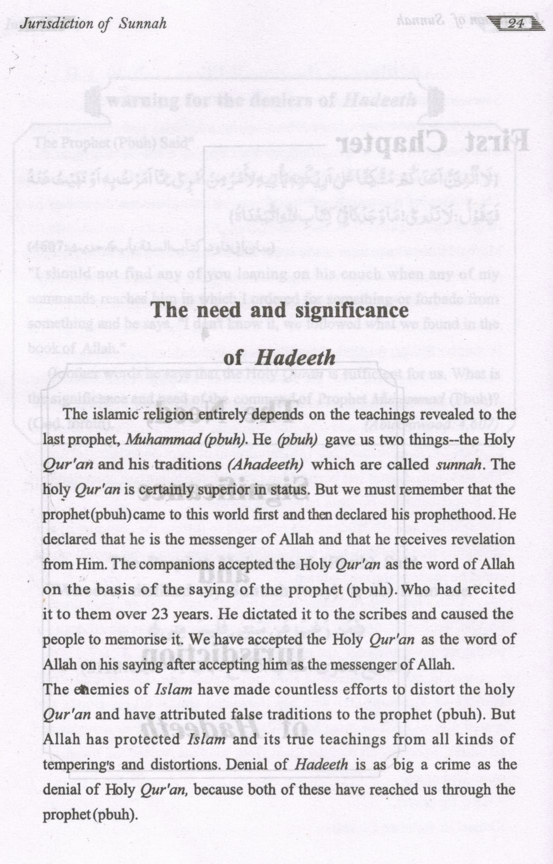 Significance and Classification of Hadeeth