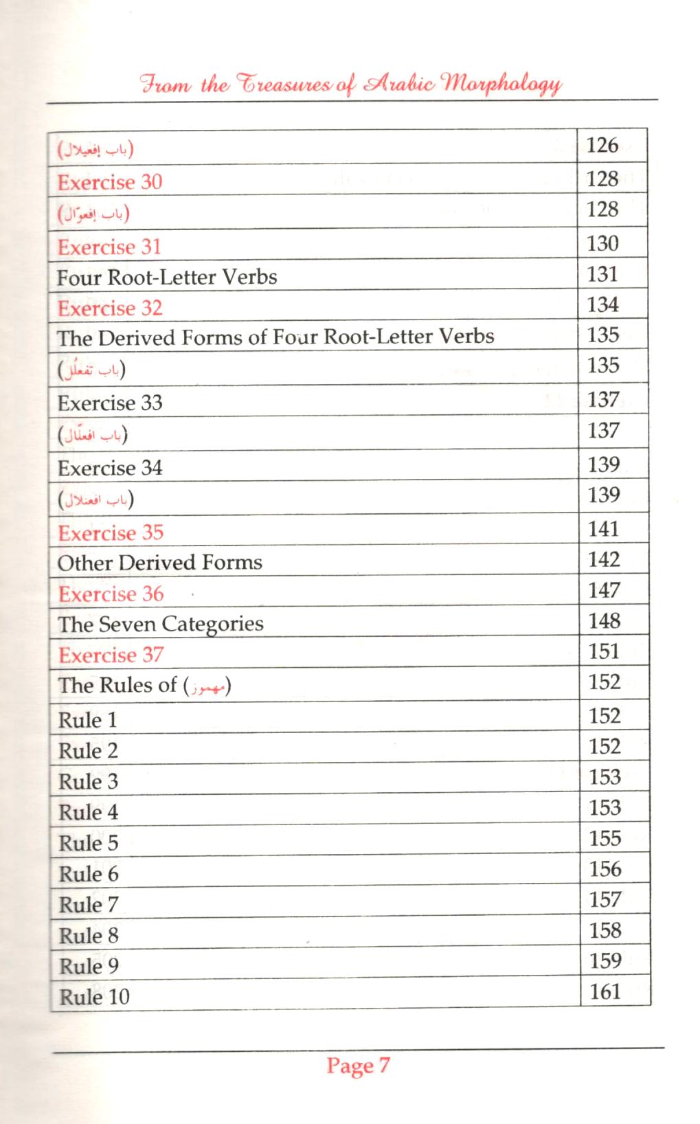 From the Treasures of Arabic Morphology