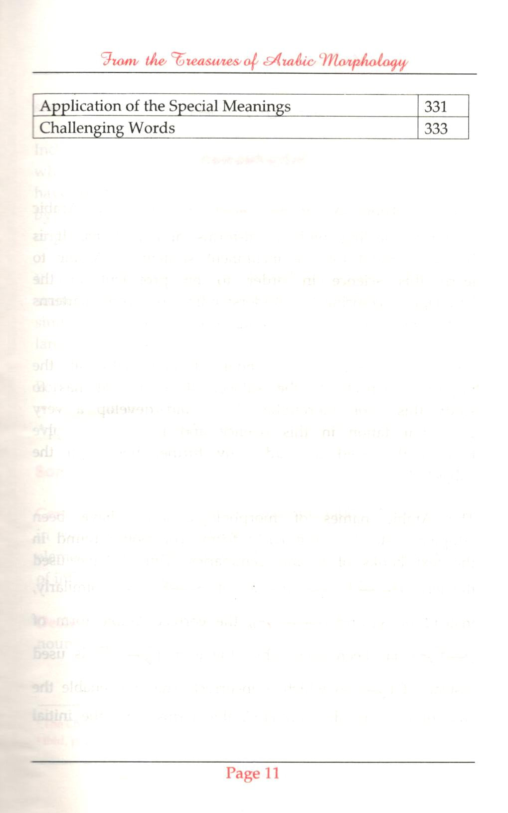 From the Treasures of Arabic Morphology