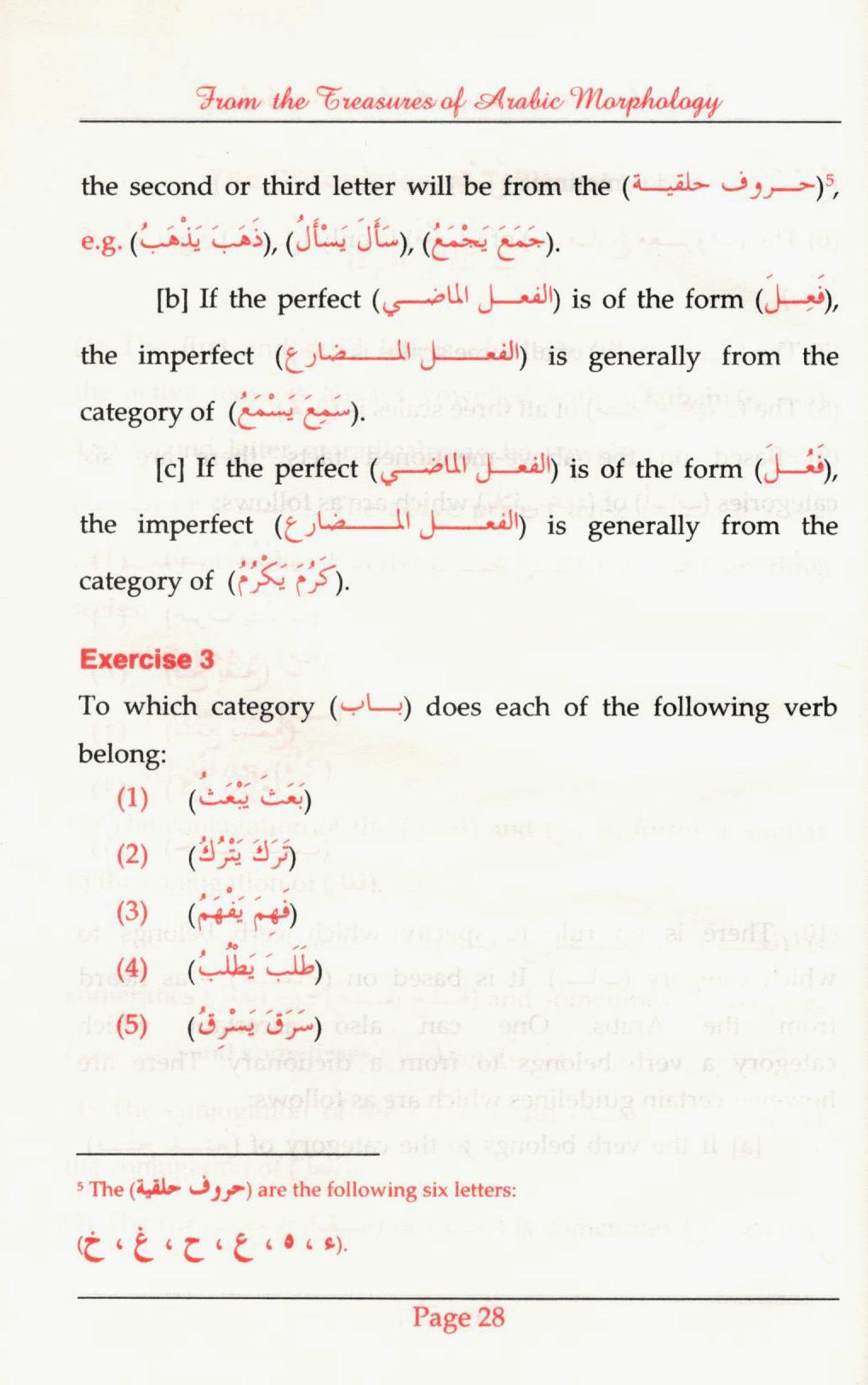 From the Treasures of Arabic Morphology