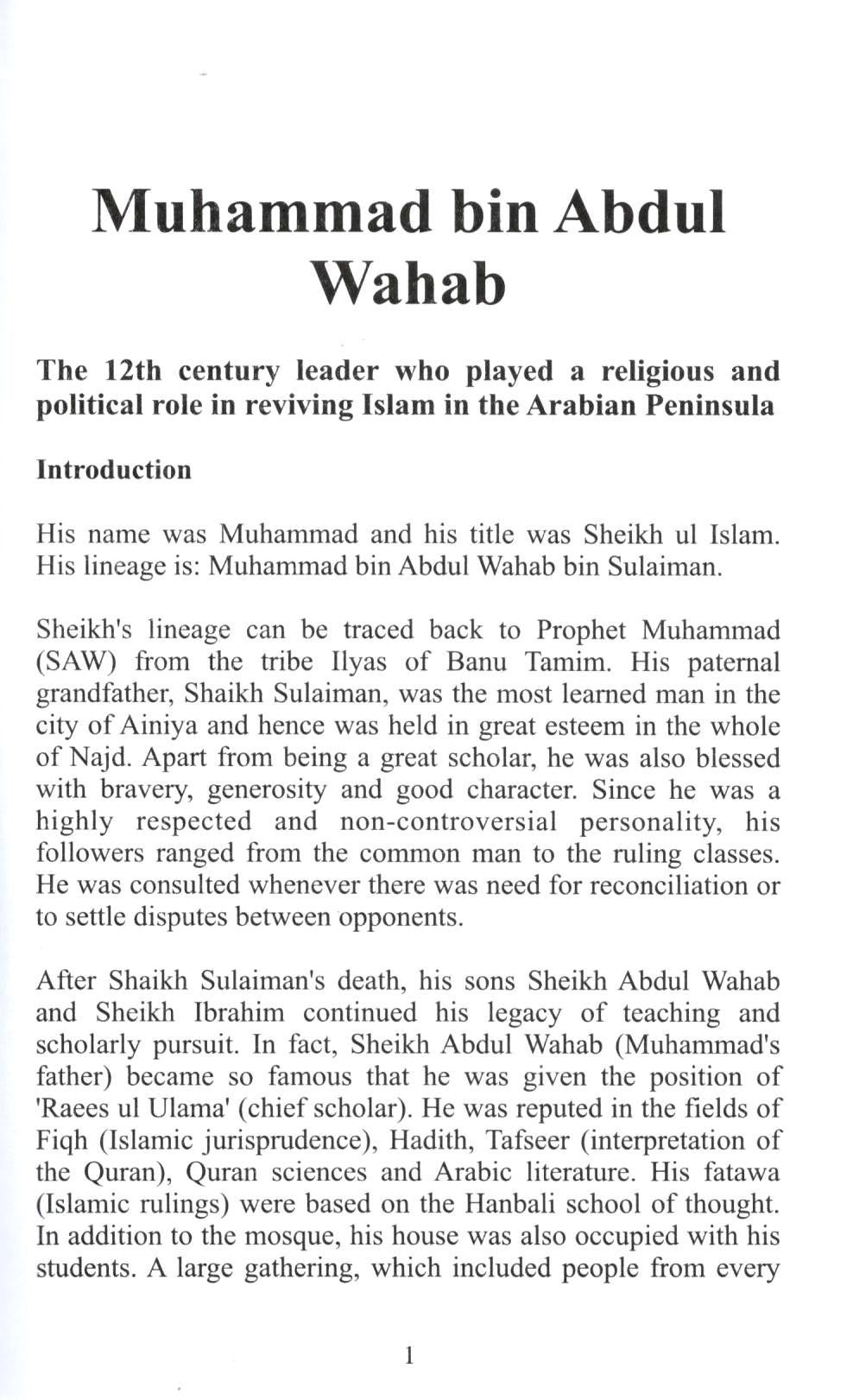 Muhammad Bin Abdul Wahab (Muslim Heroes Series)