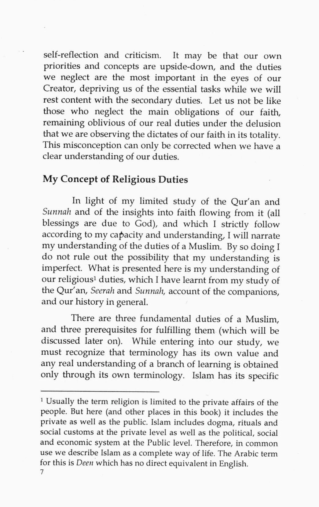 Obligations to God: A Comprehensive Islamic View