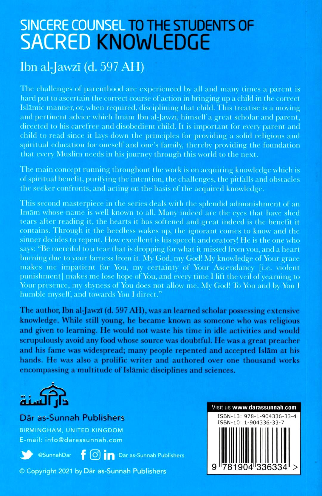 Sincere Counsel to The Student of Sacred Knowledge