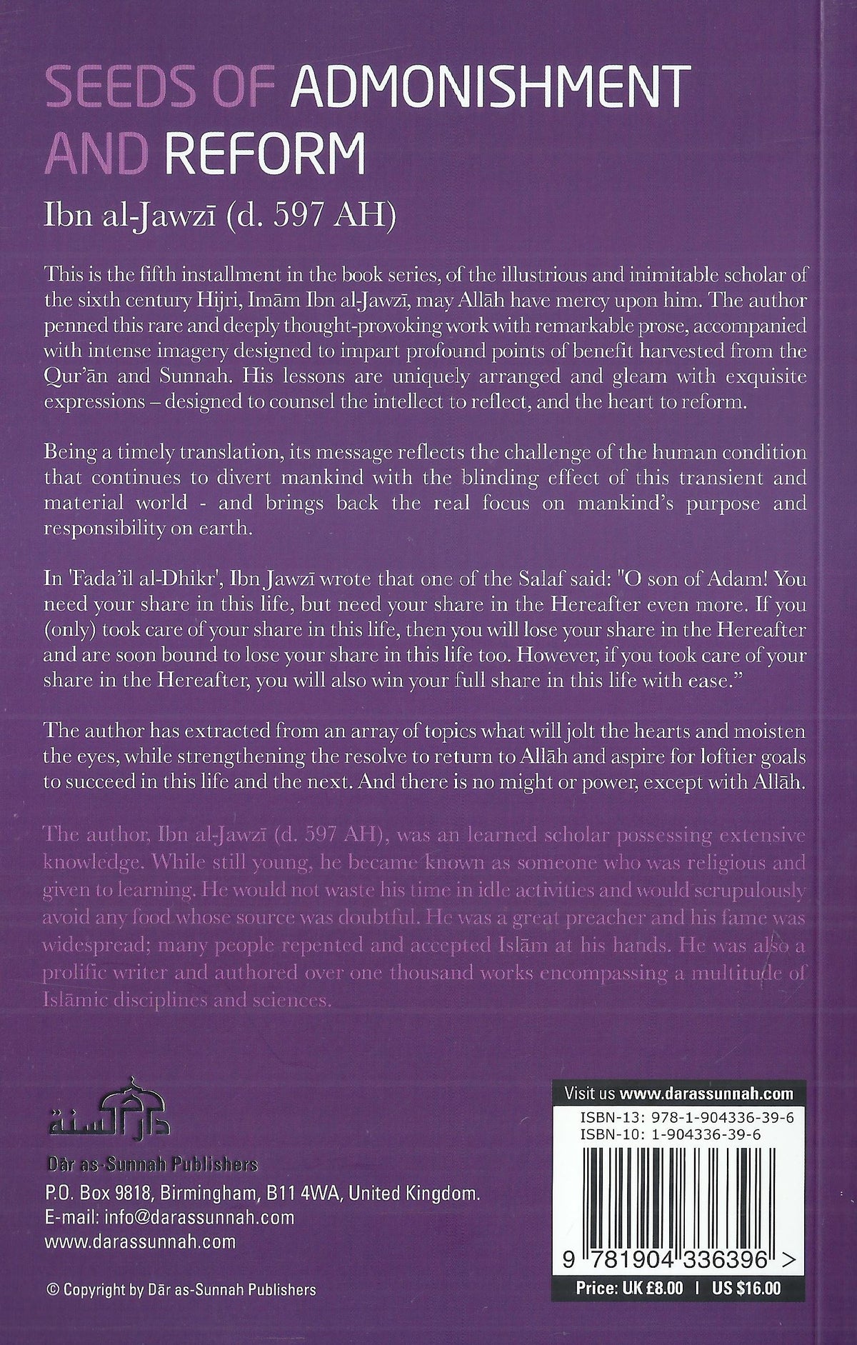 Seeds of Admonishment and Reform | Ibn al Jawzi