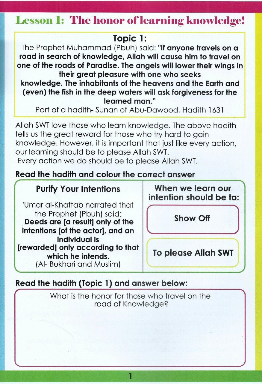 Adaab Activity Book (Age 7 and above)