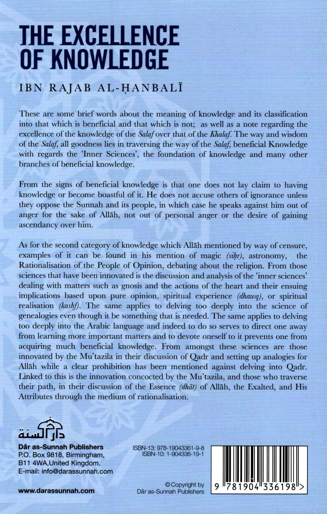 The Excellence Of Knowledge