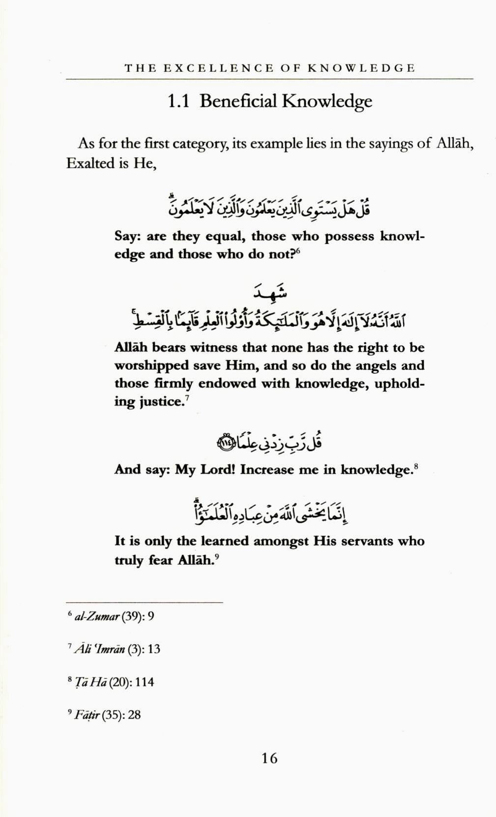The Excellence Of Knowledge