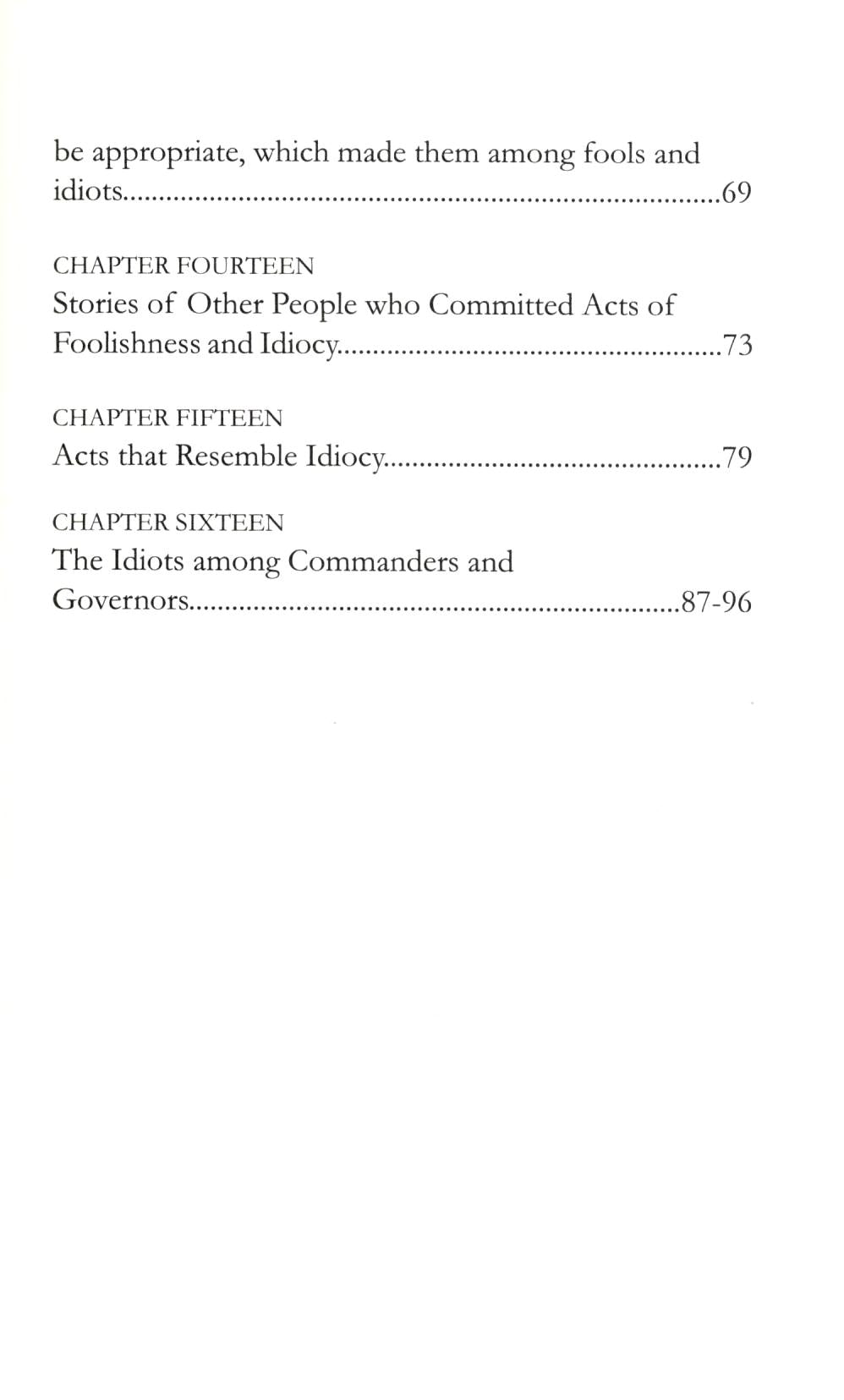 Sketches of Fools and Simpletons