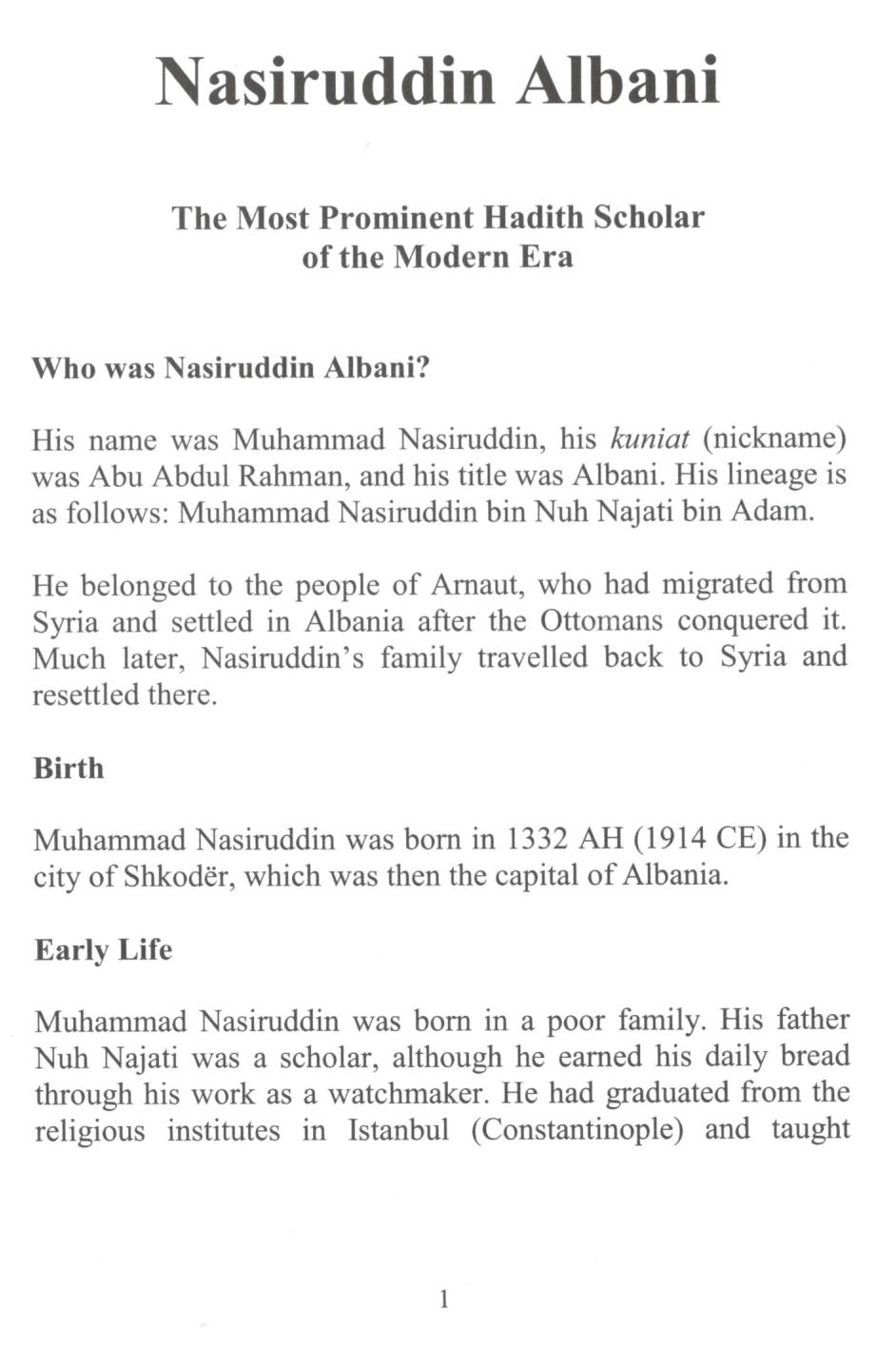 Nasiruddin Albani (Muslim Heroes Series)