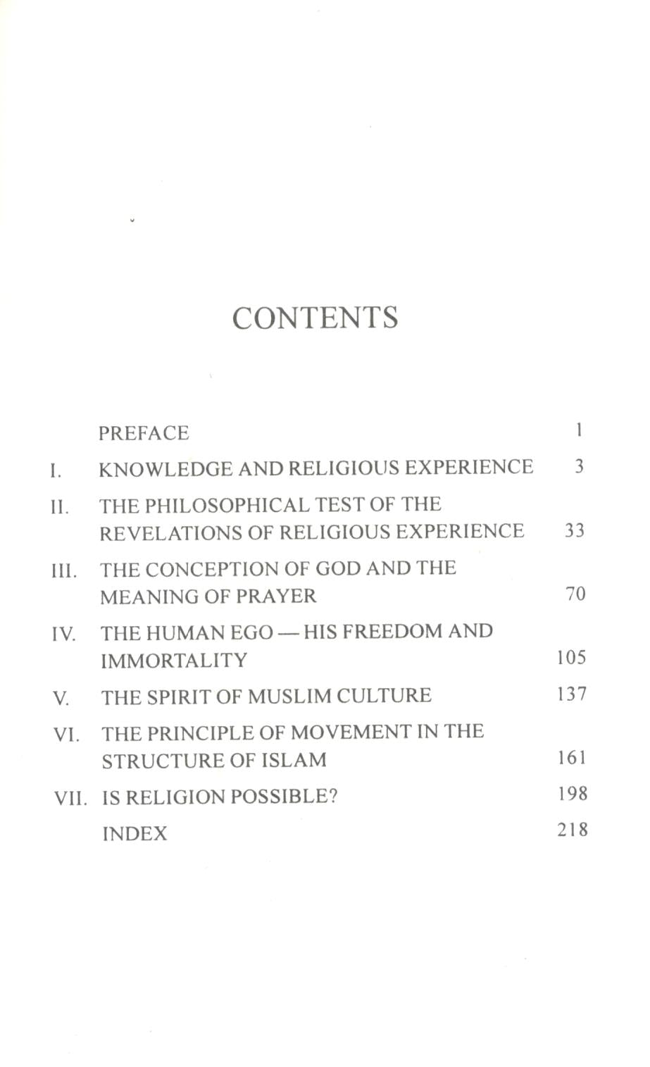 The Reconstruction of Religious Thought in Islam