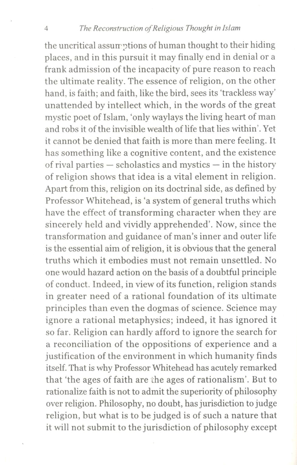 The Reconstruction of Religious Thought in Islam