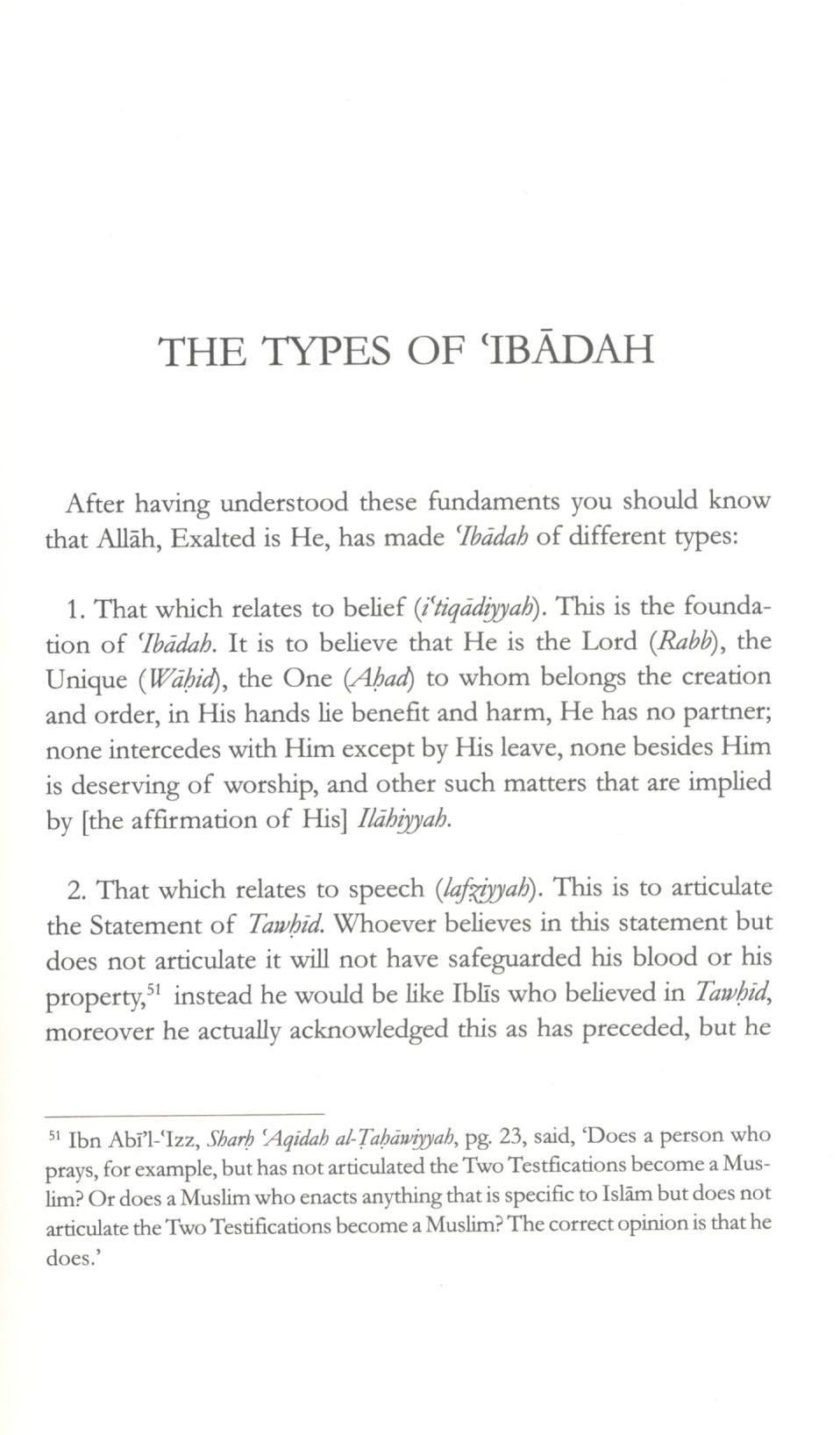 The Purification of Tawhid