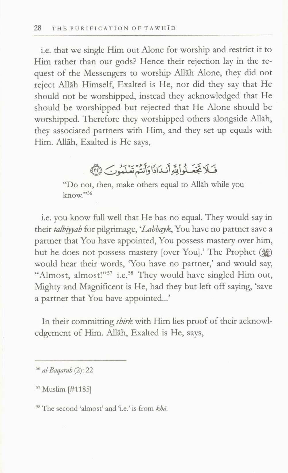 The Purification of Tawhid