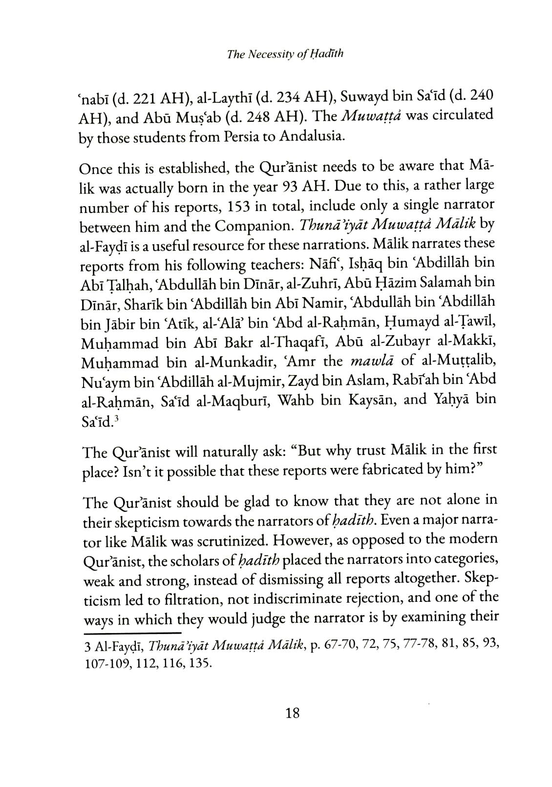 The Necessity of Hadith