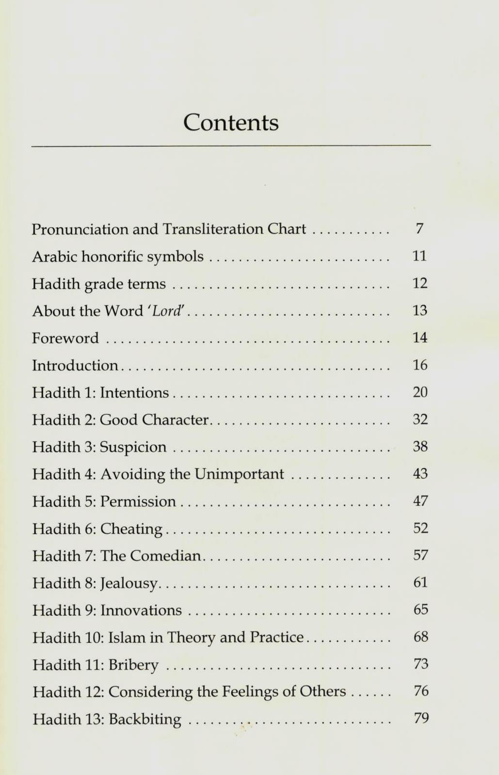 Thirty Hadiths On Islamic Morals and Manners