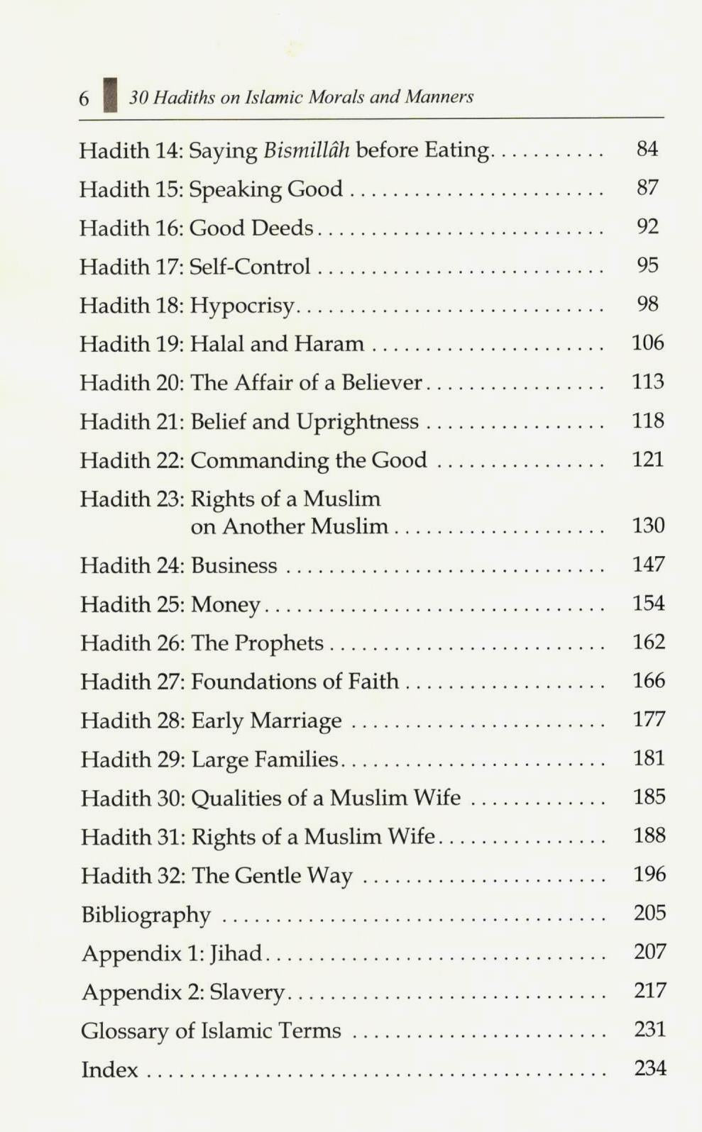 Thirty Hadiths On Islamic Morals and Manners