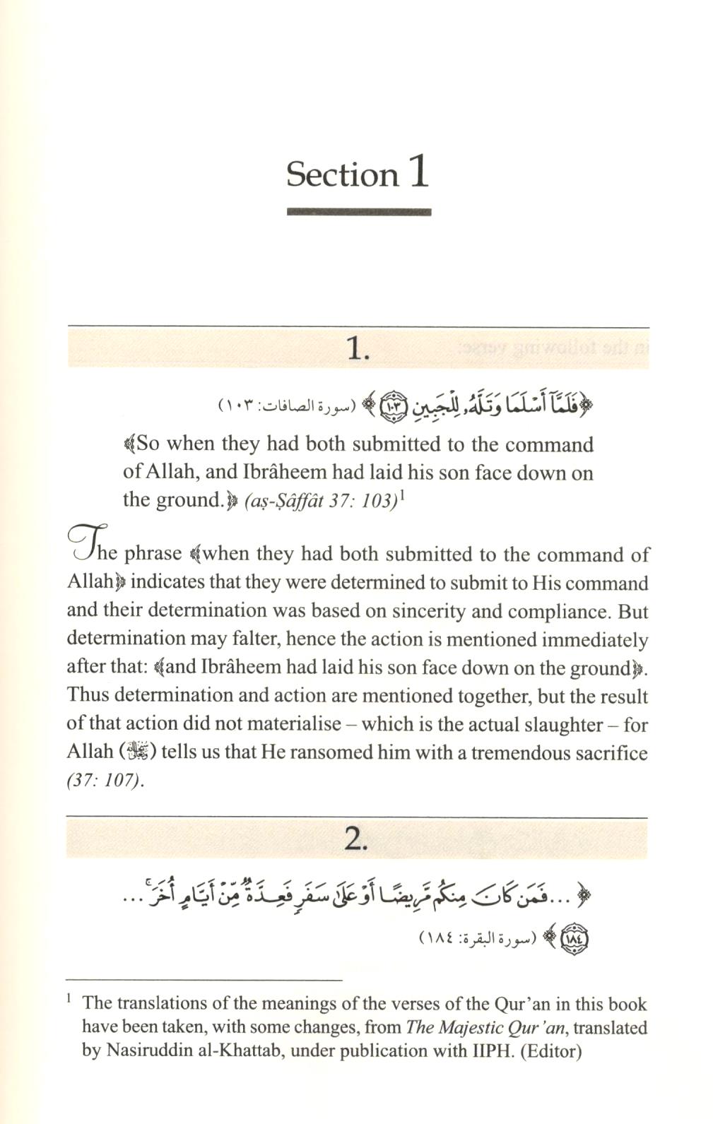 Al-Mawâhib ar-Rabbâniyah ‒ Reflections on some Qur’anic verses and the subtle meanings thereof