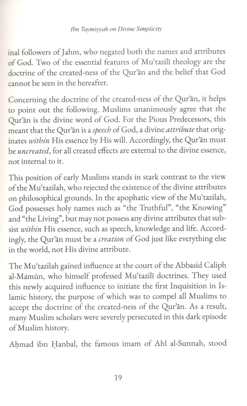 Ibn Taymiyyah on Divine Simplicity