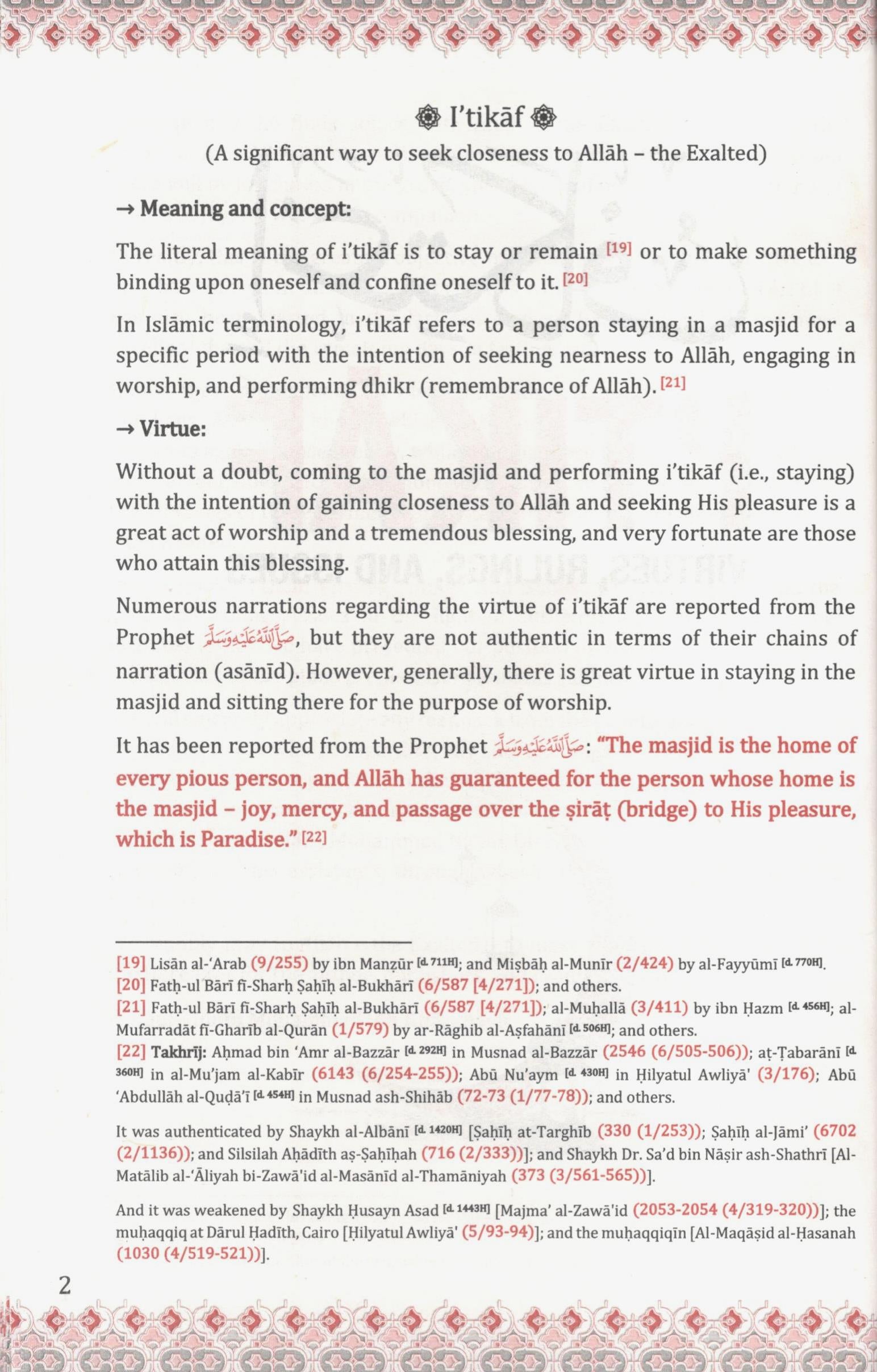 Itikaf- Virtues, Rulings And Issues
