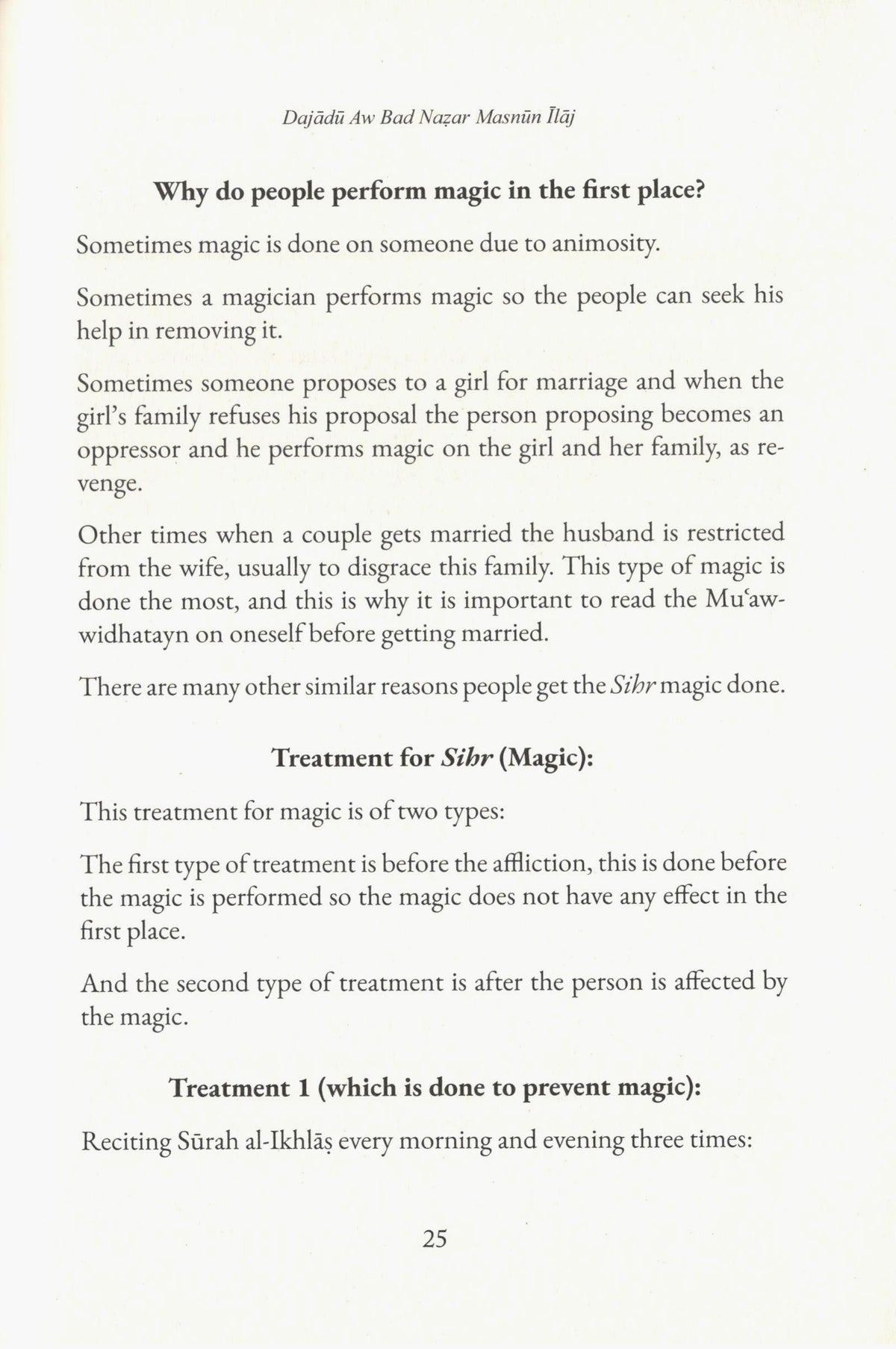 The Legislated Method for Treating Magic and the Evil Eye