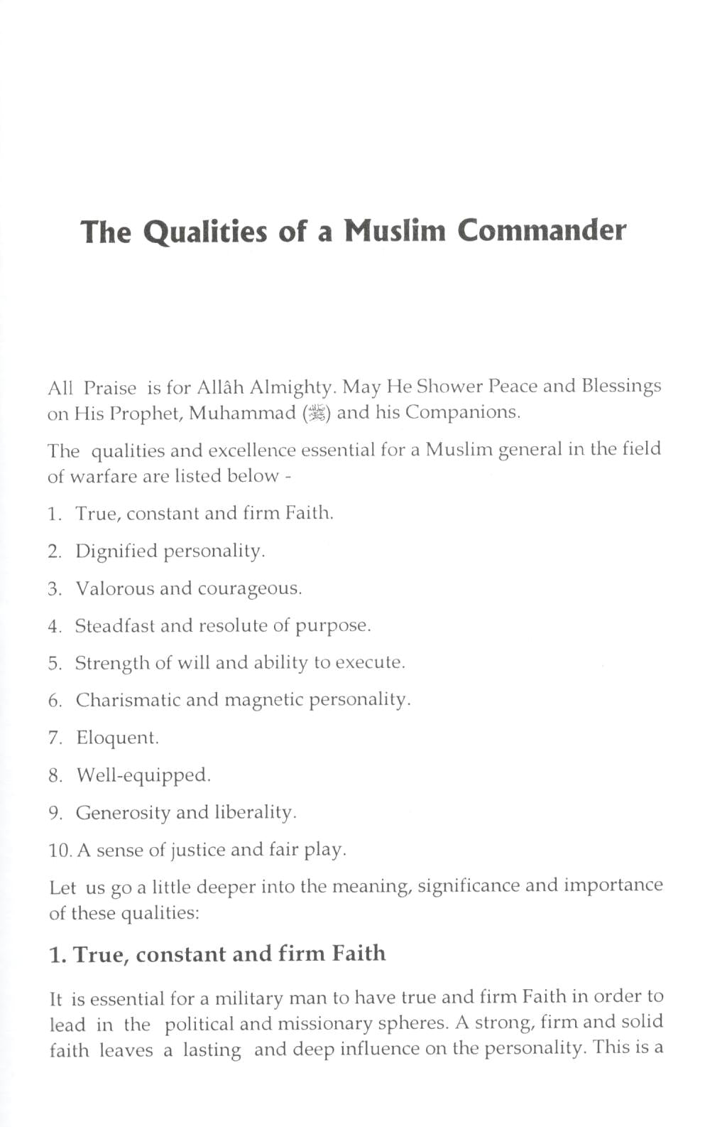 Commanders Of The Muslim Army