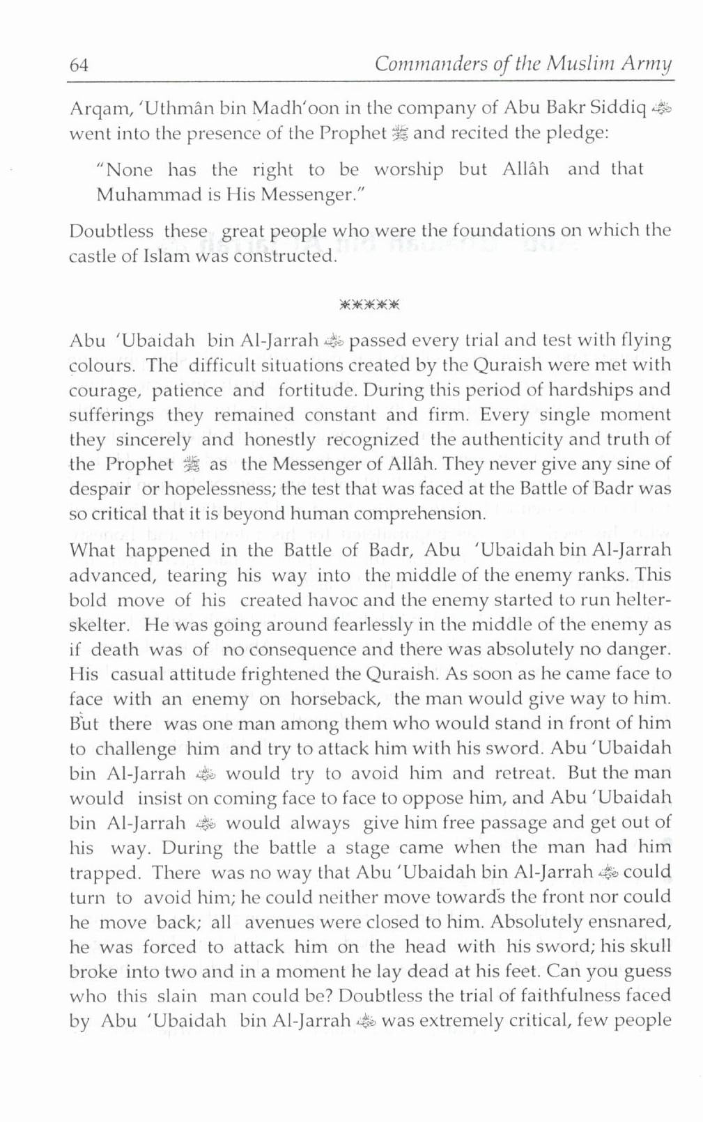 Commanders Of The Muslim Army