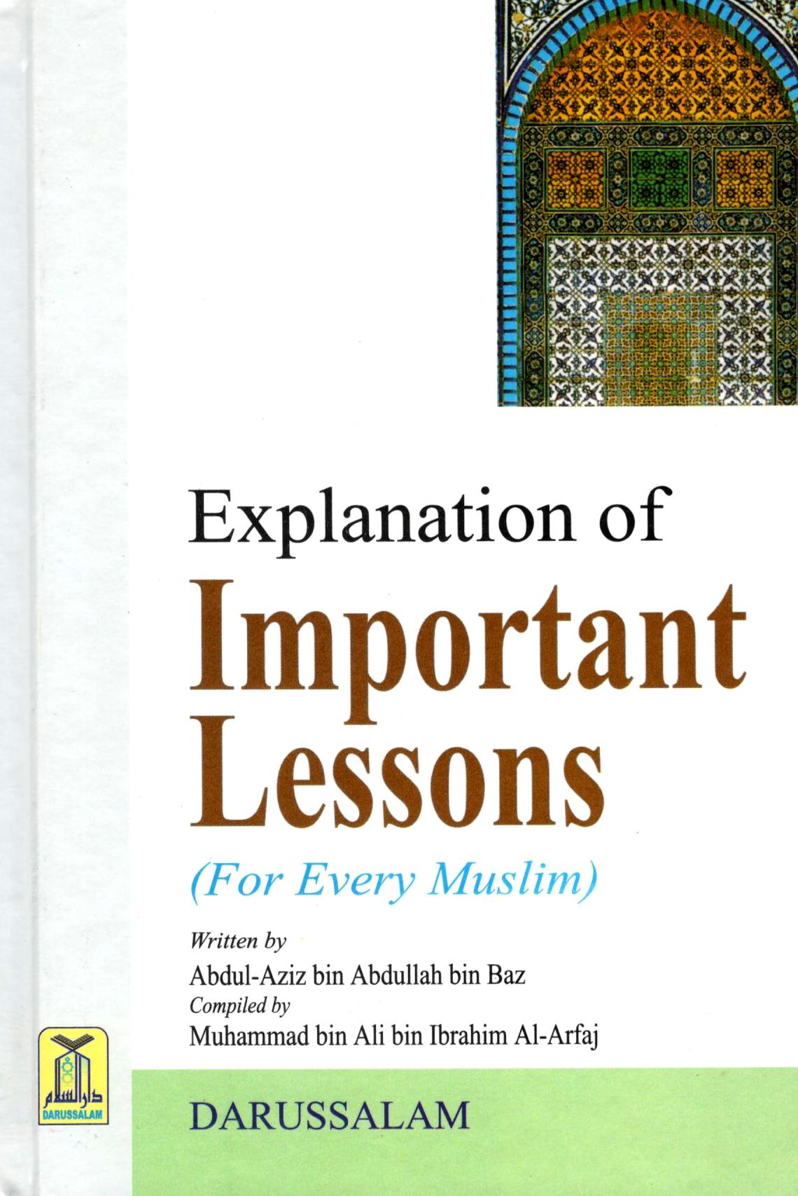 Important Lesson Workd Explanation Of Important Lessons – Dawah Books
