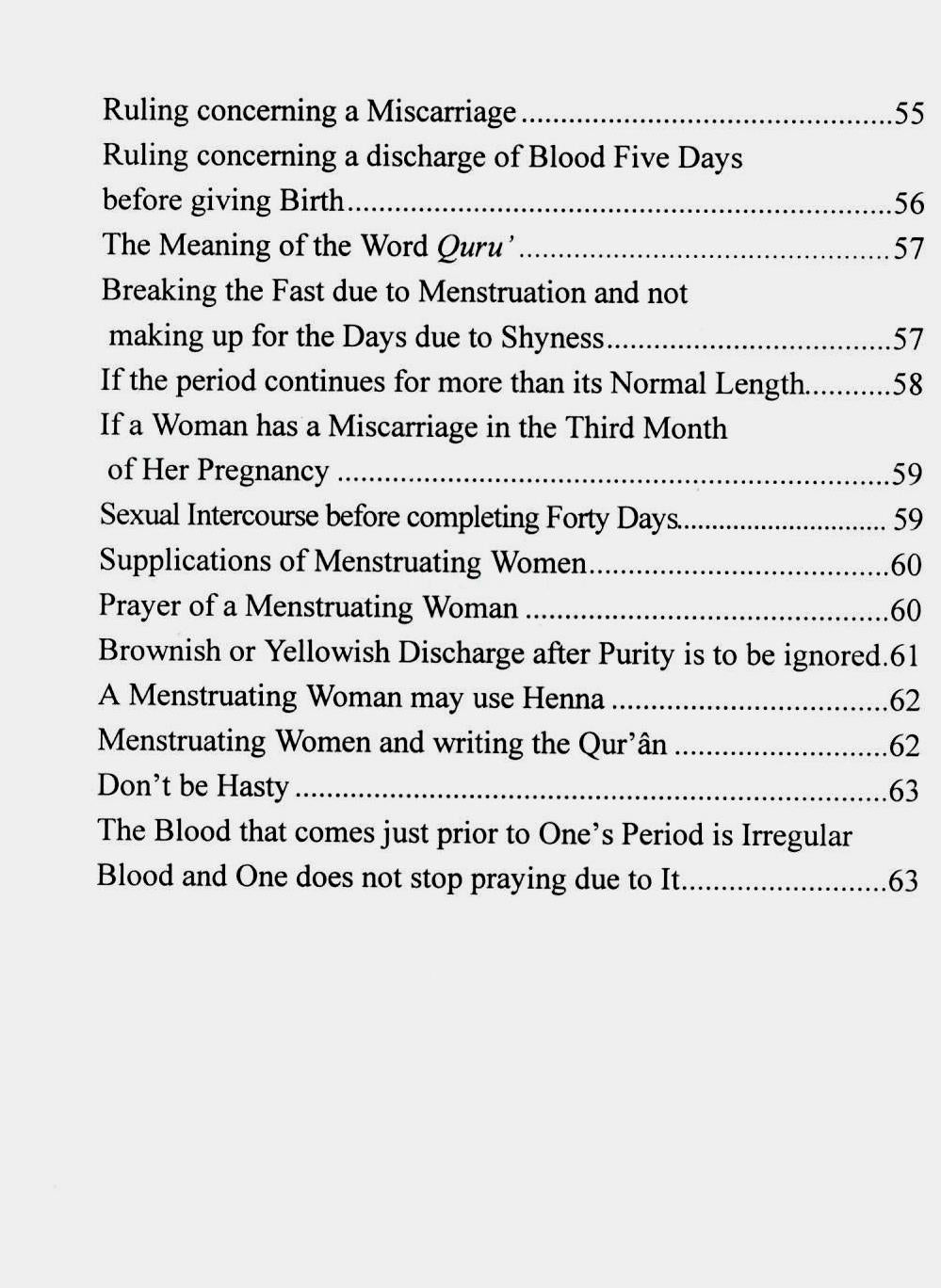 Islamic Rulings on Menstruation and Postpartum Condition