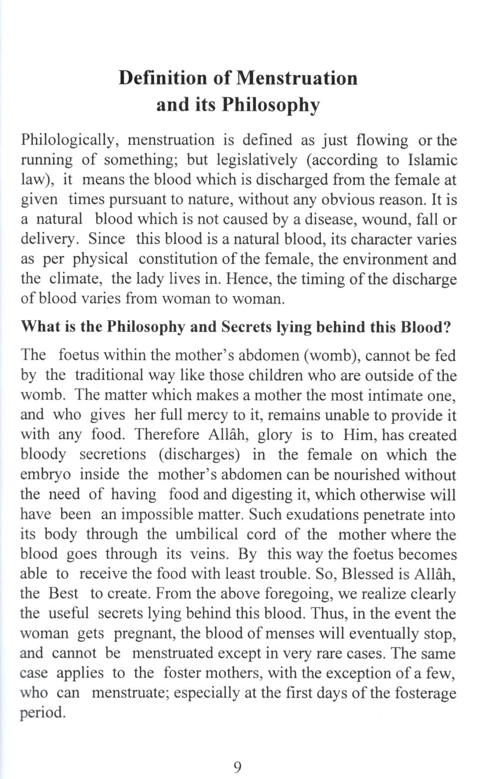 Islamic Rulings on Menstruation and Postpartum Condition