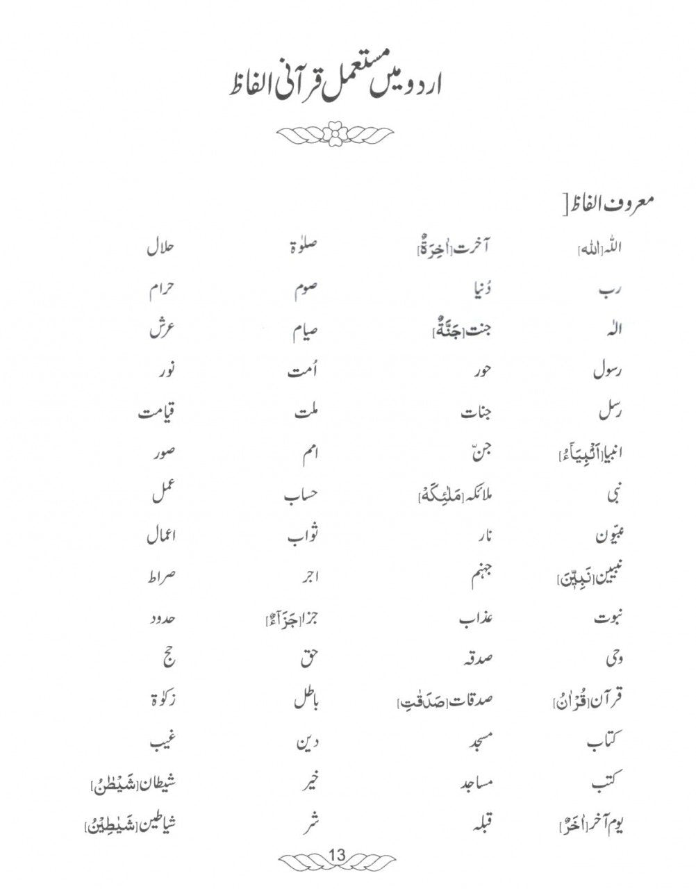 قرآنی عربی ۱۵ سبق