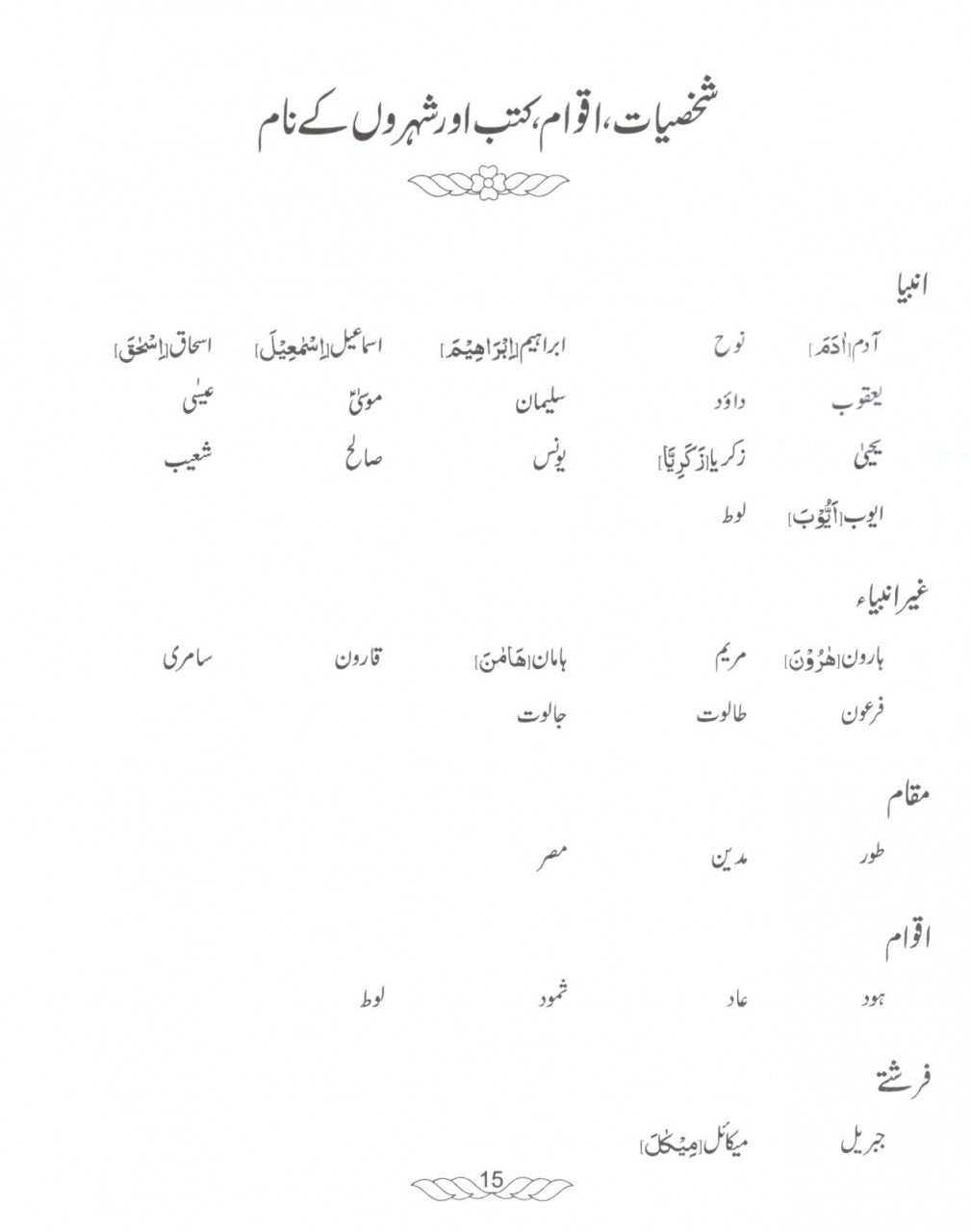 قرآنی عربی ۱۵ سبق